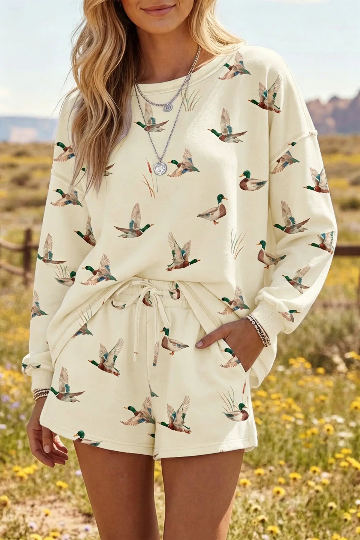 The Vivian Short Set - Beige — main photo