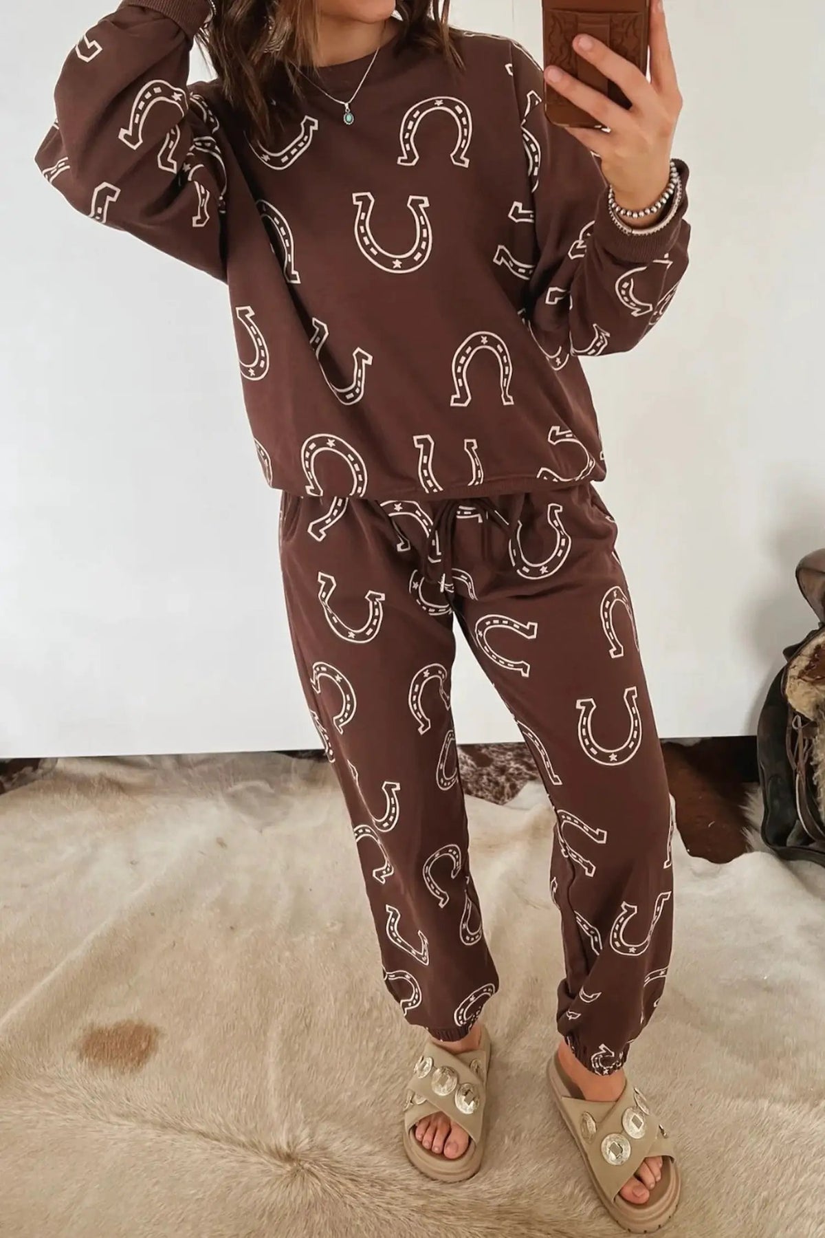 The Georgia Pant Set - Brown — main photo
