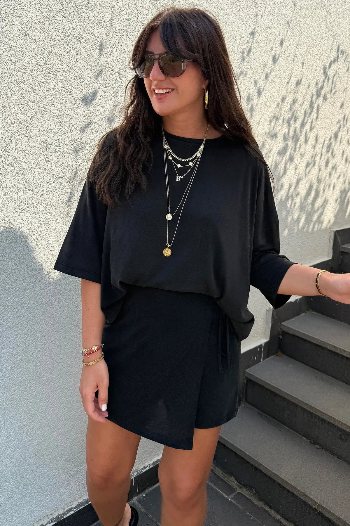 The Phoebe Two-Piece Dress Set - Black — view 2
