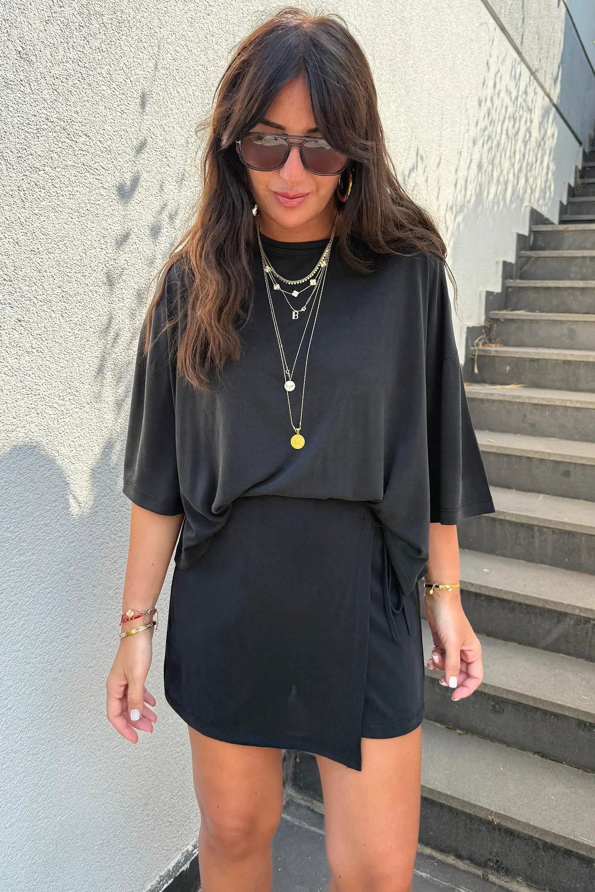 The Phoebe Two-Piece Dress Set - Black — view 3