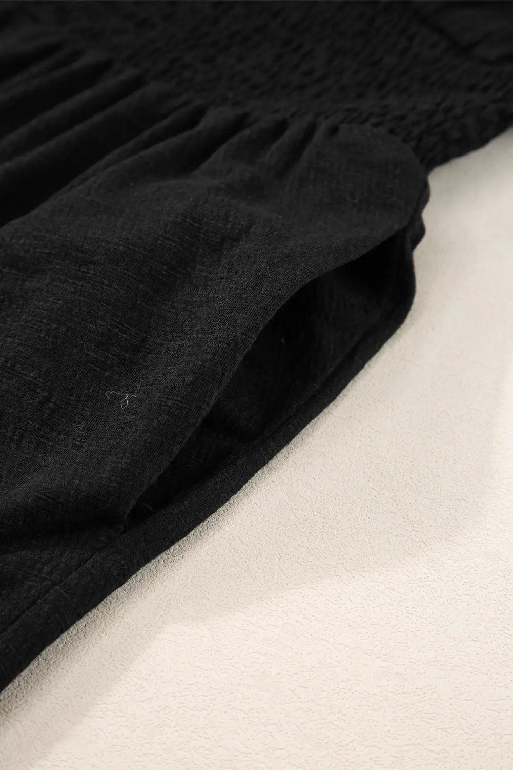 Grateful Threads Boutique Black Shirred High Waist Sleeveless V-Neck Jumpsuit - One-Pieces Black Shirred High Waist Sleeveless V Neck Jumpsuit