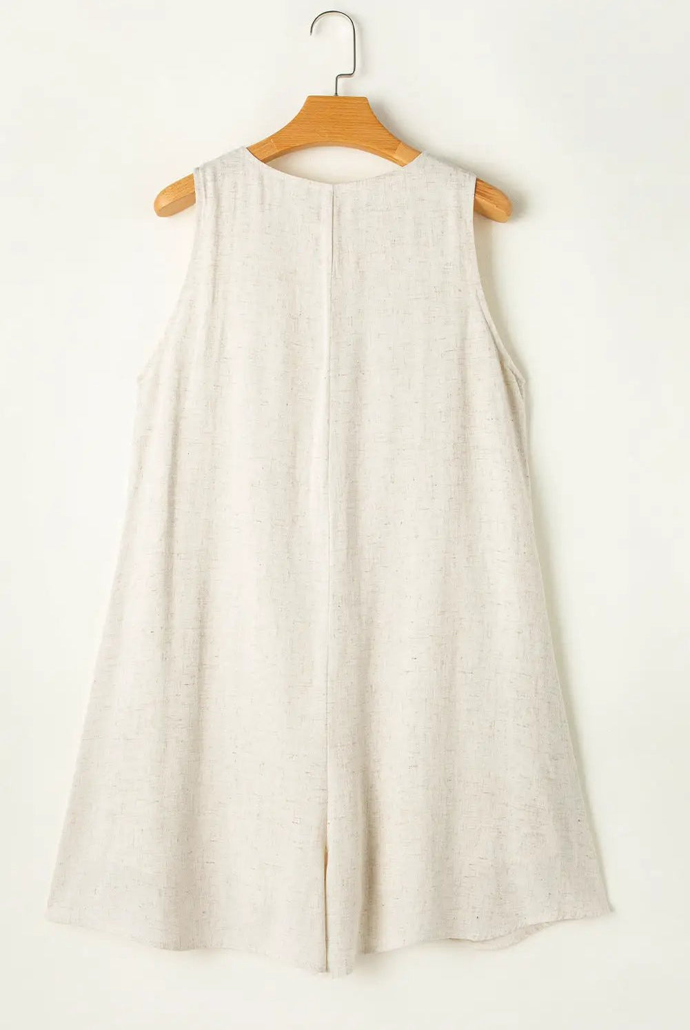 Grateful Threads Boutique Beige Sleeveless V-Neck Romper - One-Pieces Beige V Neck Romper
