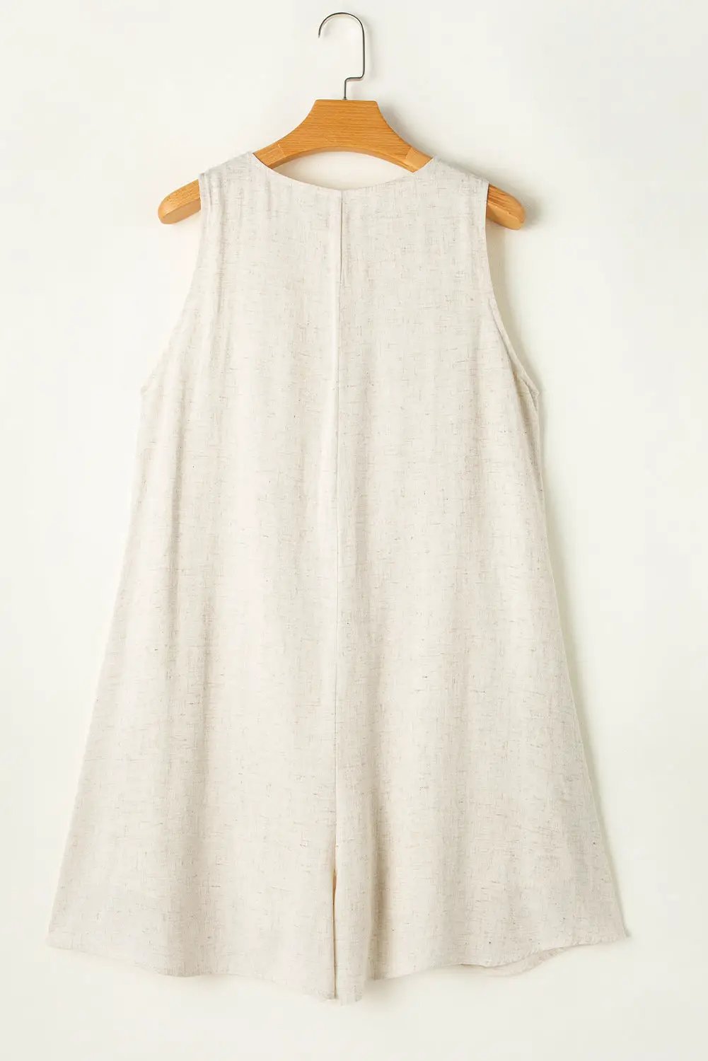 Grateful Threads Boutique Beige Sleeveless V-Neck Romper - One-Pieces Beige V Neck Romper