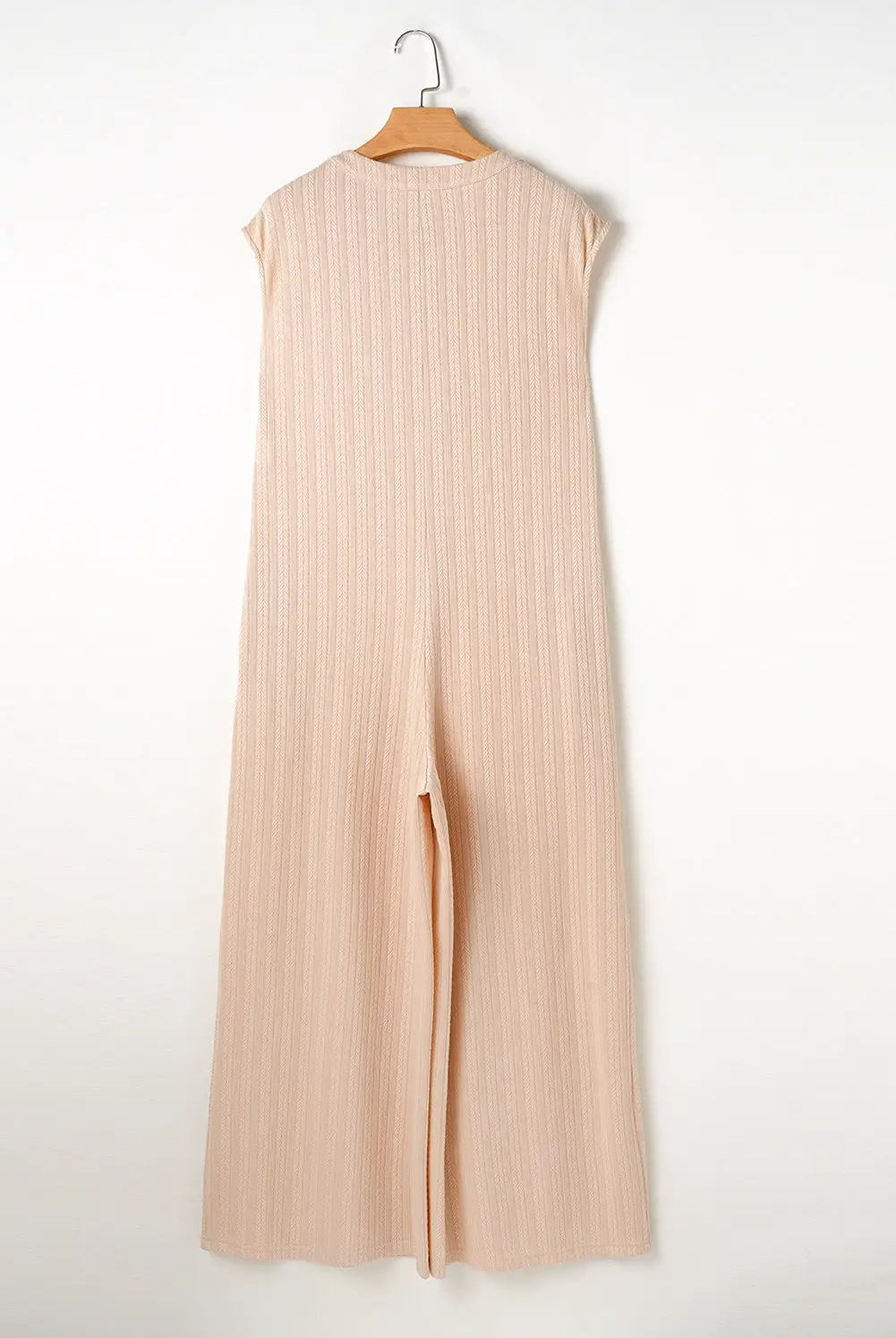Grateful Threads Boutique Textured Buttoned Wide Leg Sleeveless Jumpsuit – Smoke Gray Chic - One-Pieces gray wide leg sleeveless jumpsuit