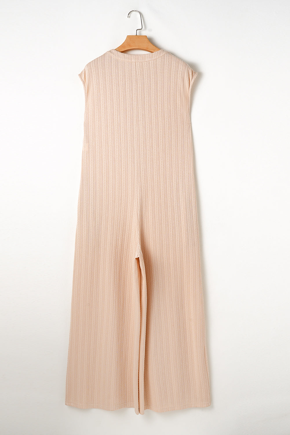Grateful Threads Boutique Textured Buttoned Wide Leg Sleeveless Jumpsuit – Smoke Gray Chic - One-Pieces gray wide leg sleeveless jumpsuit