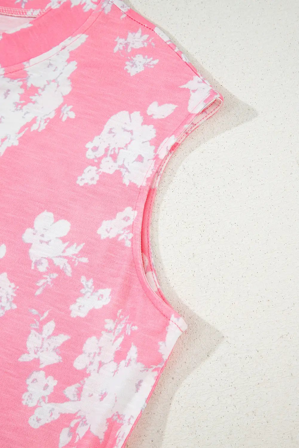 Grateful Threads Boutique Pink Floral Print Wide Leg Sleeveless Jumpsuit – Fresh & Flirty - One-Pieces Pink Floral Print Half Button Wide Leg Relaxed Sleeveless Jumpsuit