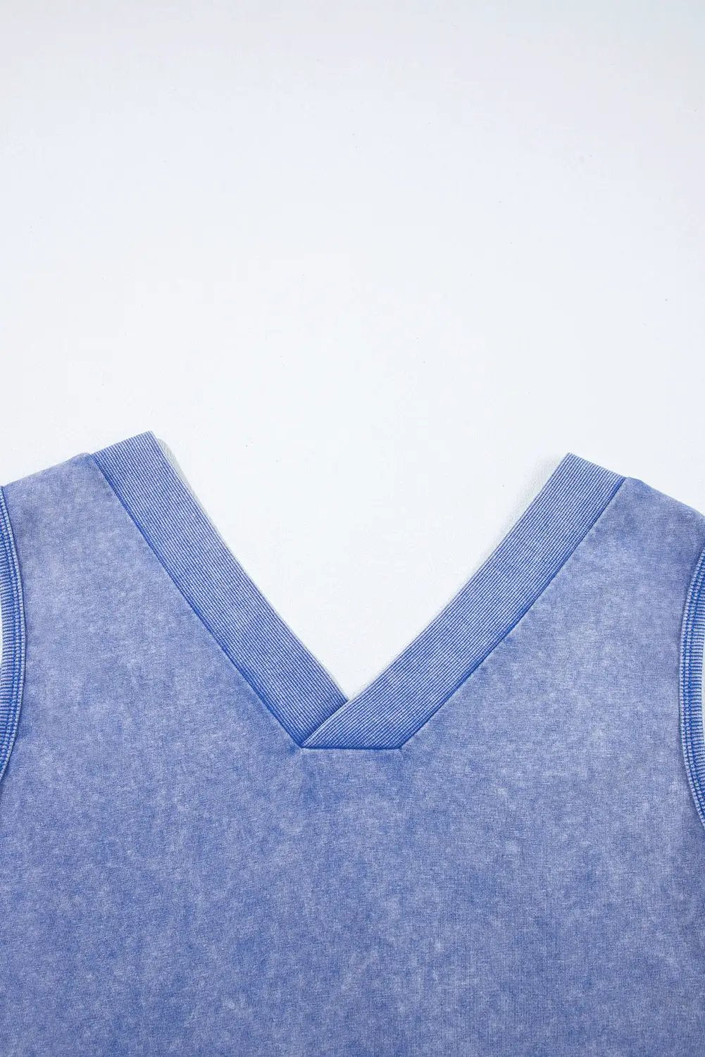 Grateful Threads Boutique Sky Blue Mineral Wash Sleeveless Pocket Romper – Easygoing Chic - One-Pieces Sky Blue Mineral Wash Pocketed Sleeveless V Neck Loose Romper