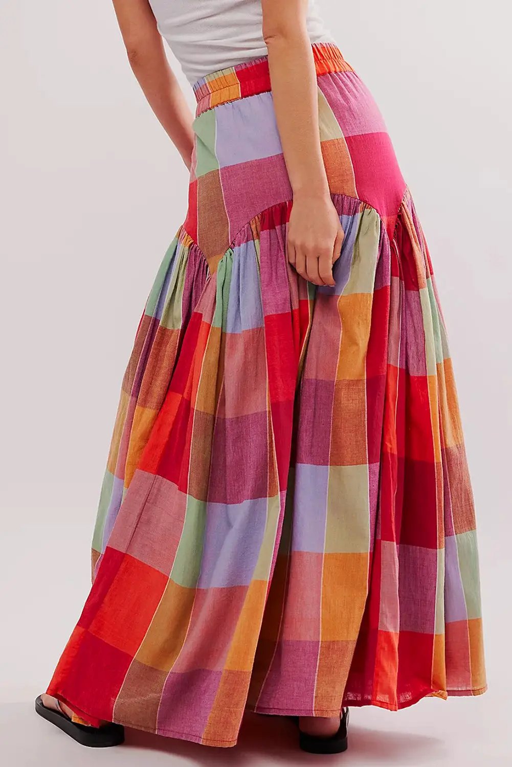 Grateful Threads Boutique Plaid High Waist Maxi Skirt - Skirts