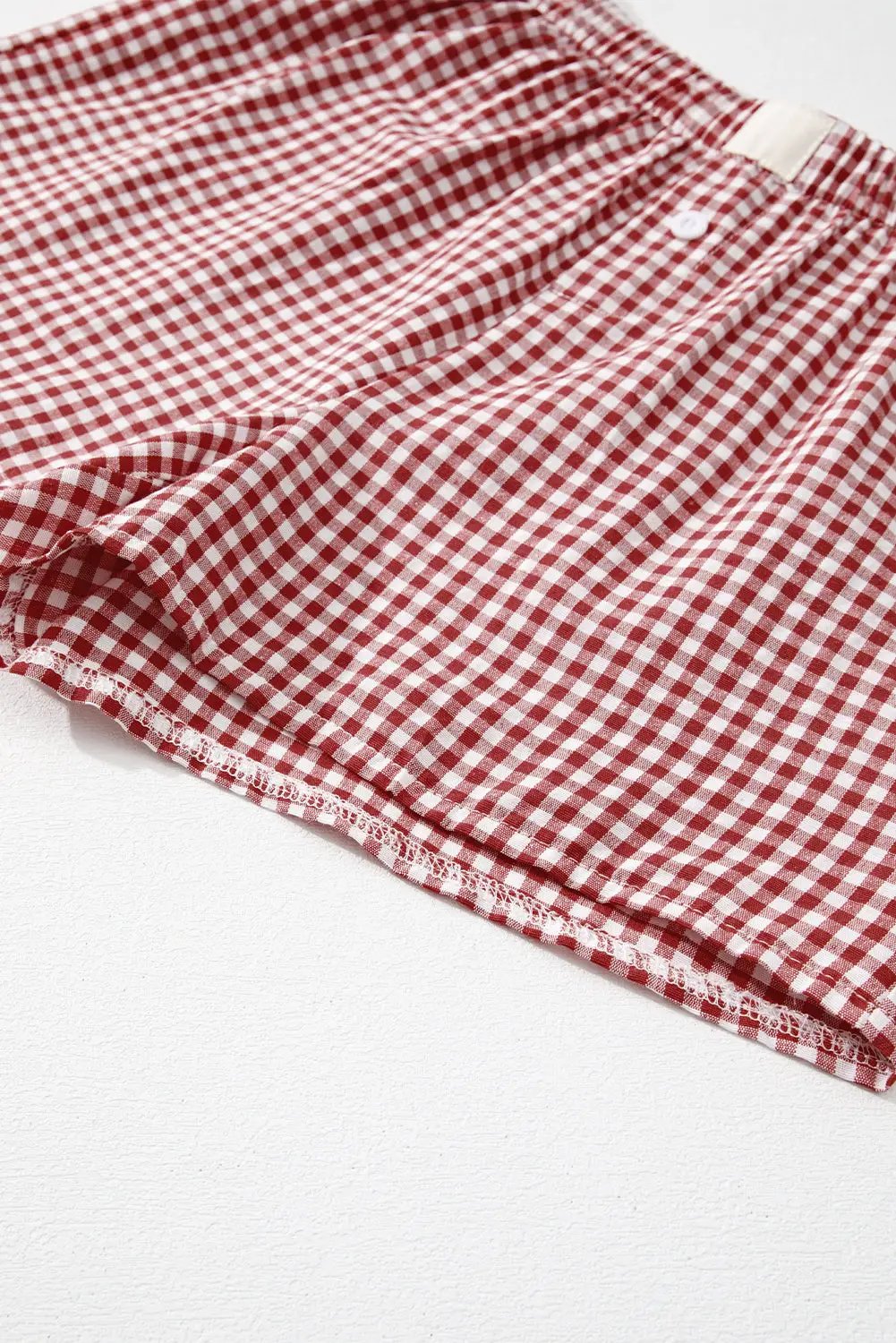 Grateful Threads Boutique Gingham High Waist Boxer Shorts – Trendy, Comfy & Flattering Fit - Short Trousers Gingham Printed High Waist Shorts