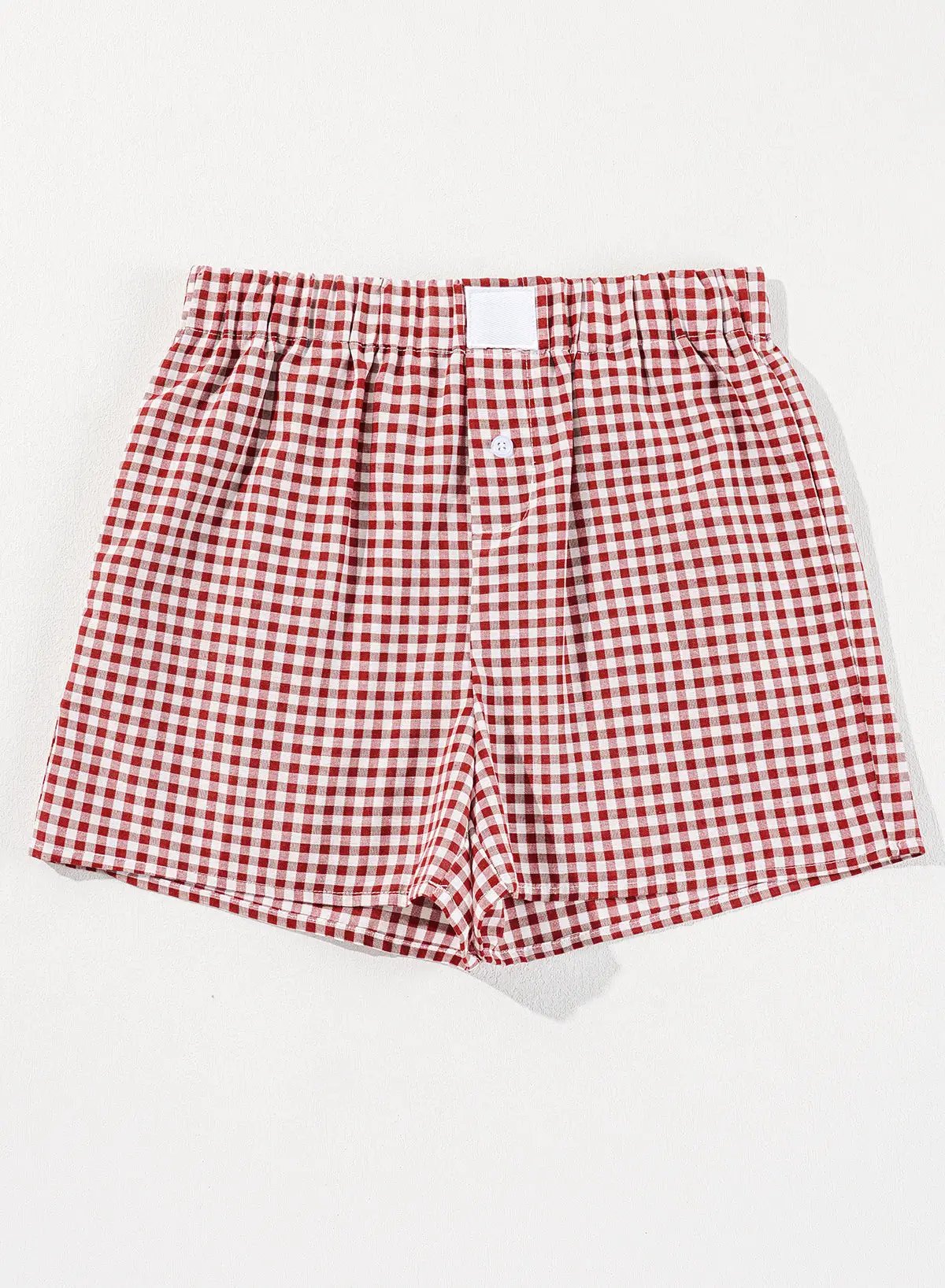 Grateful Threads Boutique Gingham High Waist Boxer Shorts – Trendy, Comfy & Flattering Fit - Short Trousers Gingham Printed High Waist Shorts