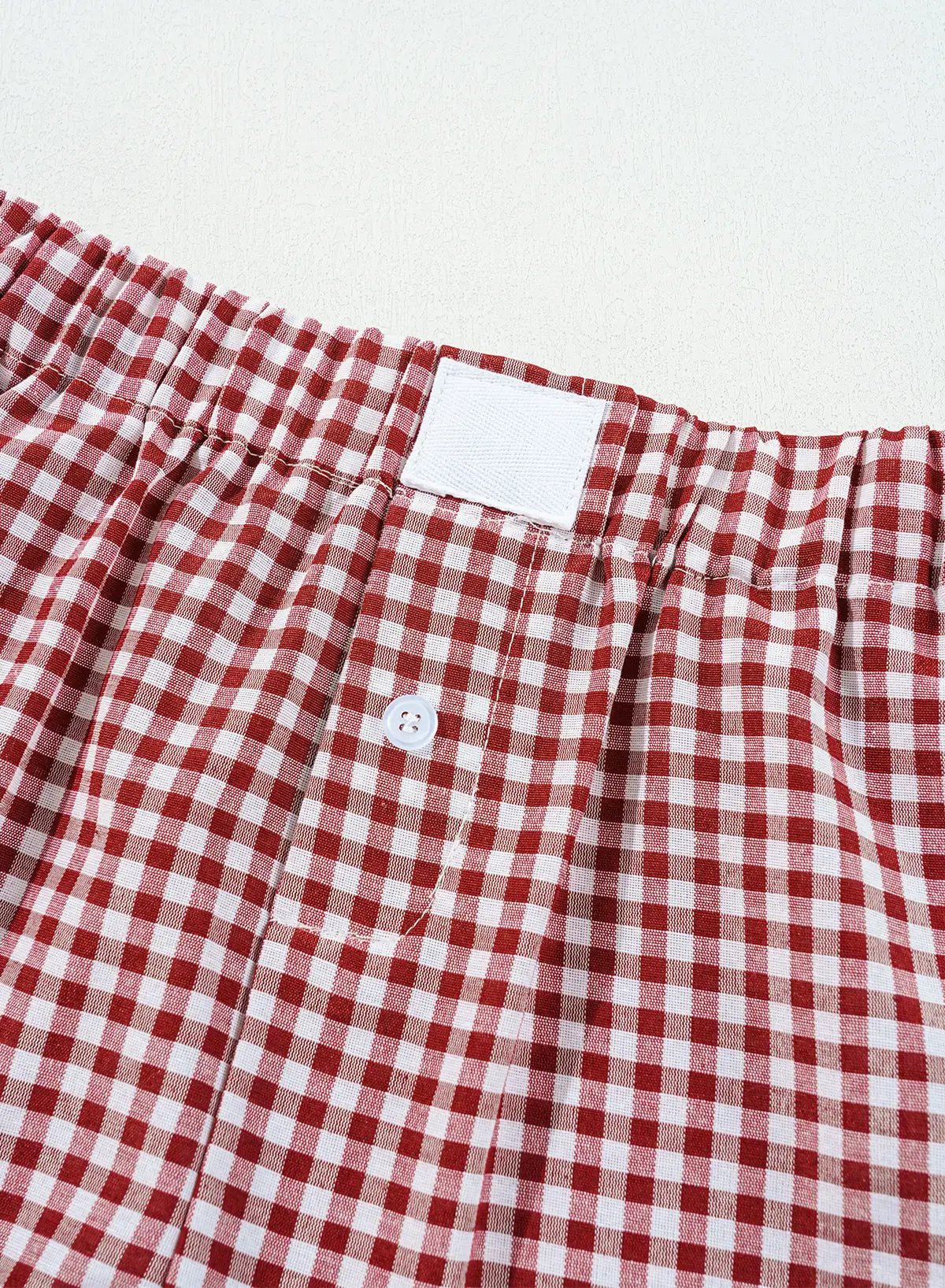 Grateful Threads Boutique Gingham High Waist Boxer Shorts – Trendy, Comfy & Flattering Fit - Short Trousers Gingham Printed High Waist Shorts