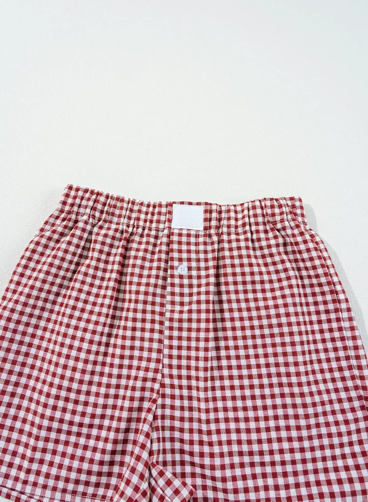 Grateful Threads Boutique Gingham High Waist Boxer Shorts – Trendy, Comfy & Flattering Fit - Short Trousers Gingham Printed High Waist Shorts