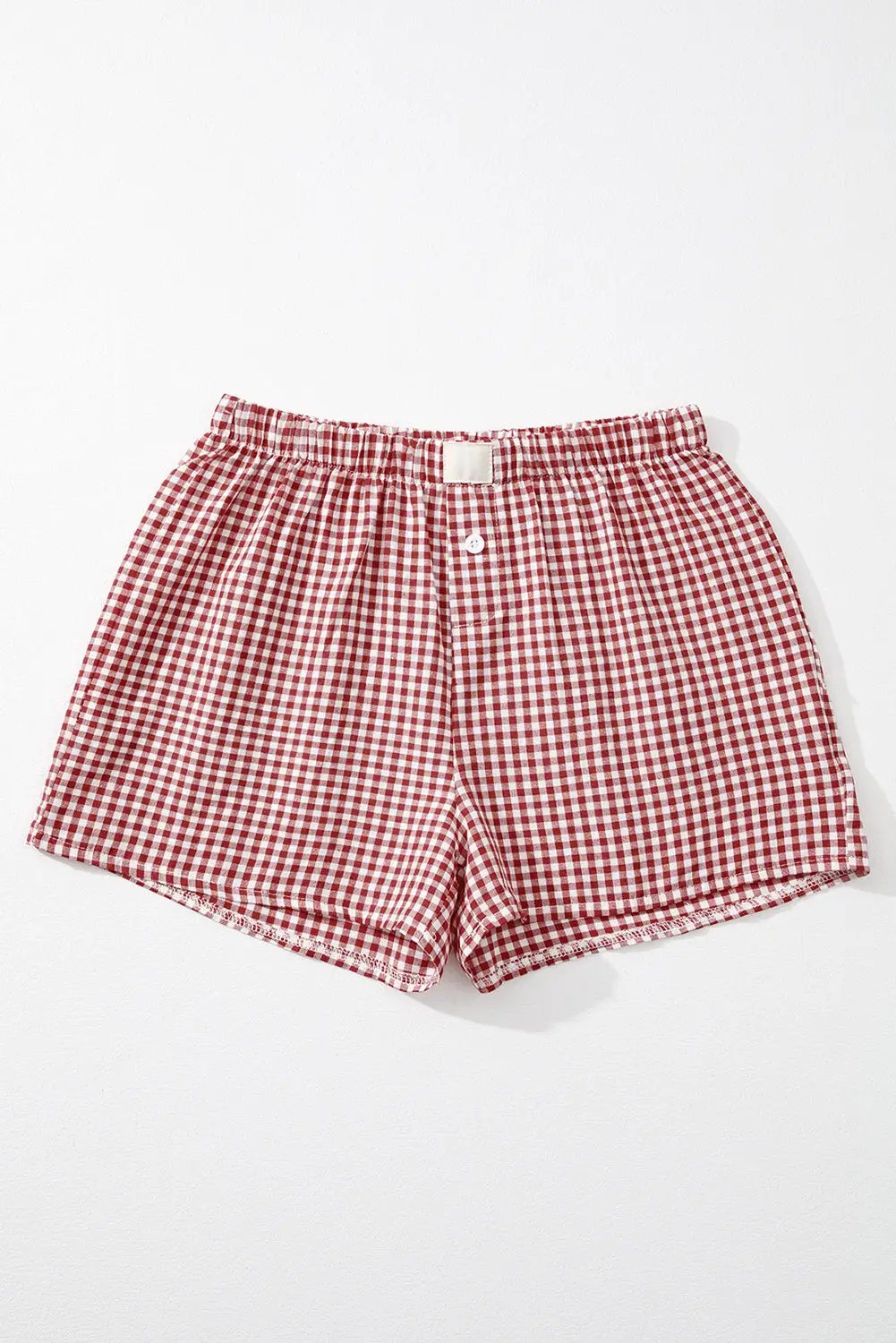 Grateful Threads Boutique Gingham High Waist Boxer Shorts – Trendy, Comfy & Flattering Fit - Short Trousers Gingham Printed High Waist Shorts
