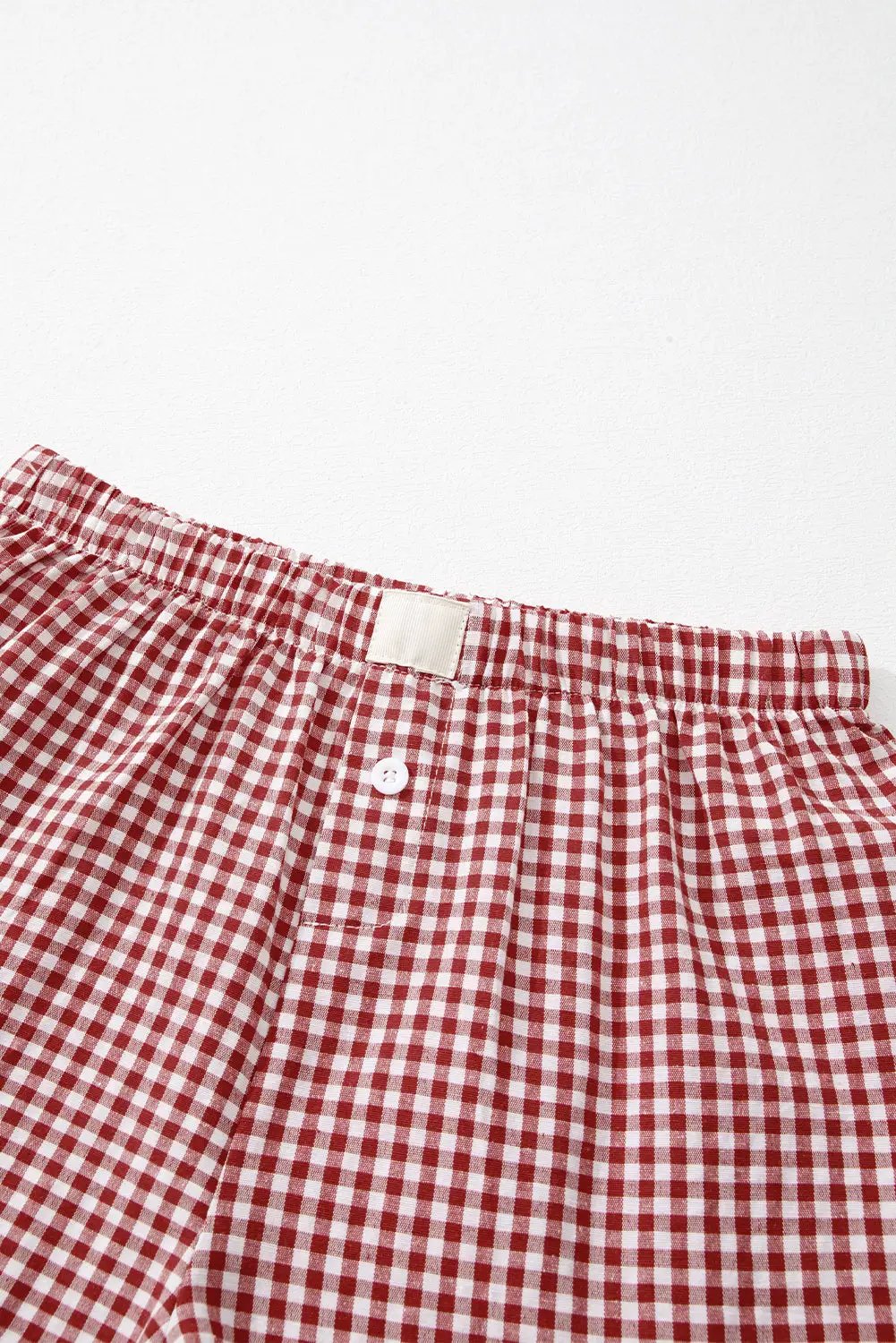Grateful Threads Boutique Gingham High Waist Boxer Shorts – Trendy, Comfy & Flattering Fit - Short Trousers Gingham Printed High Waist Shorts