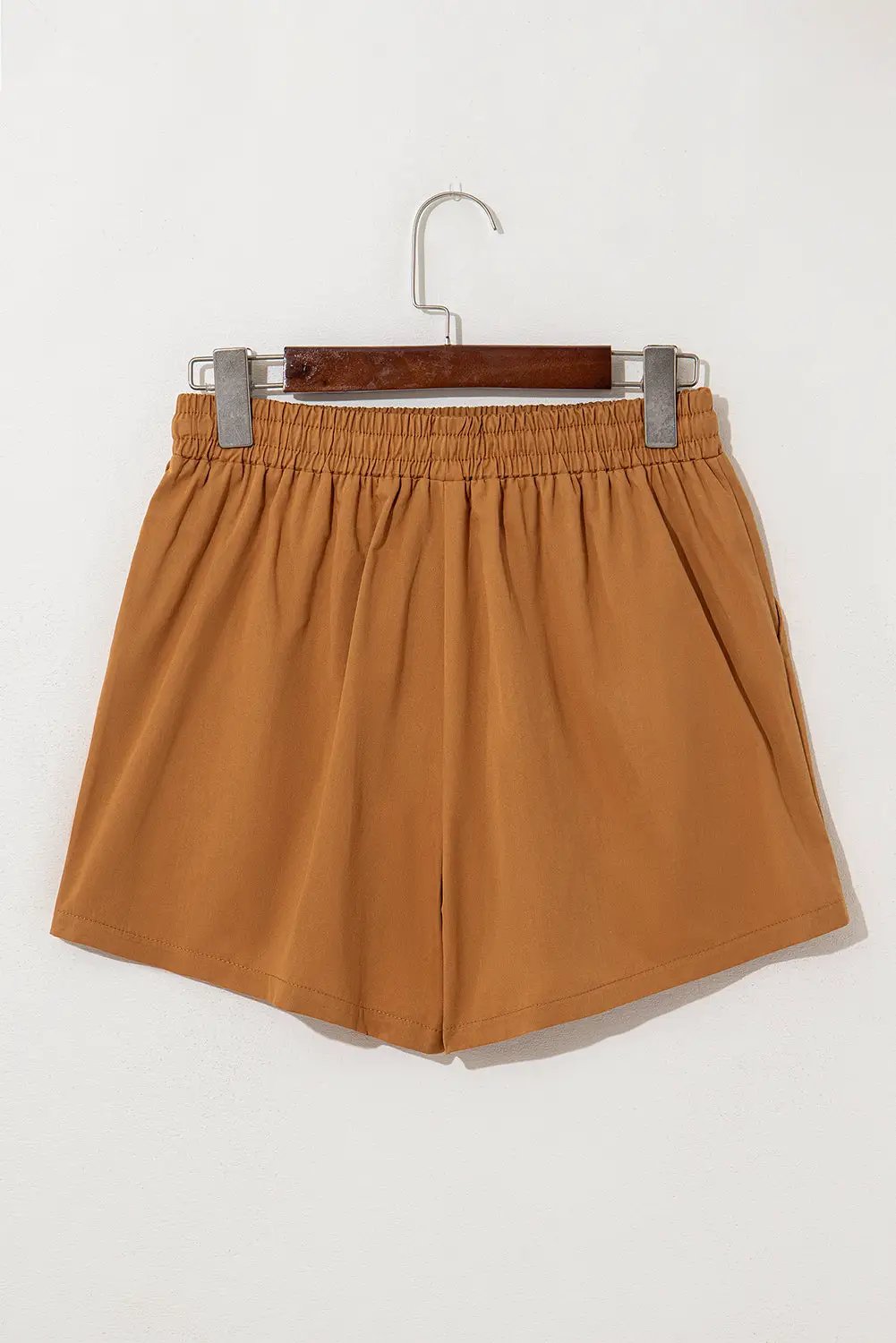 Grateful Threads Boutique Khaki Embroidered Boho Tasseled Drawstring Elastic Waist Casual Shorts - Shorts embroidered boho tassel shorts