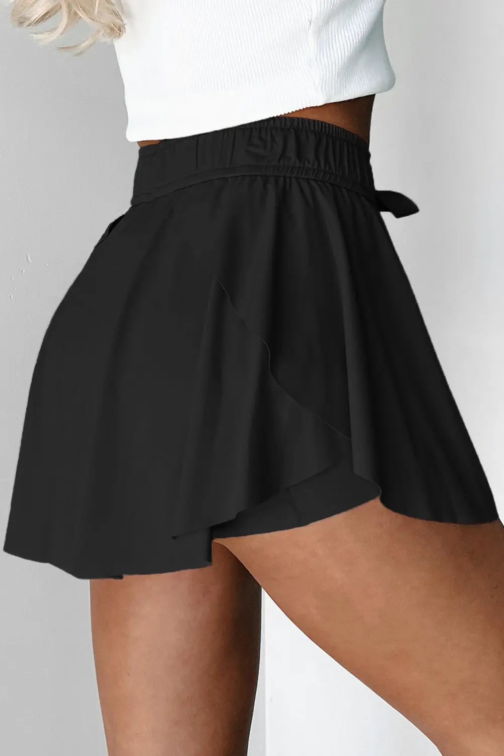 Grateful Threads Boutique Drawstring Elastic Waistband Lined Tennis Skort - Skorts