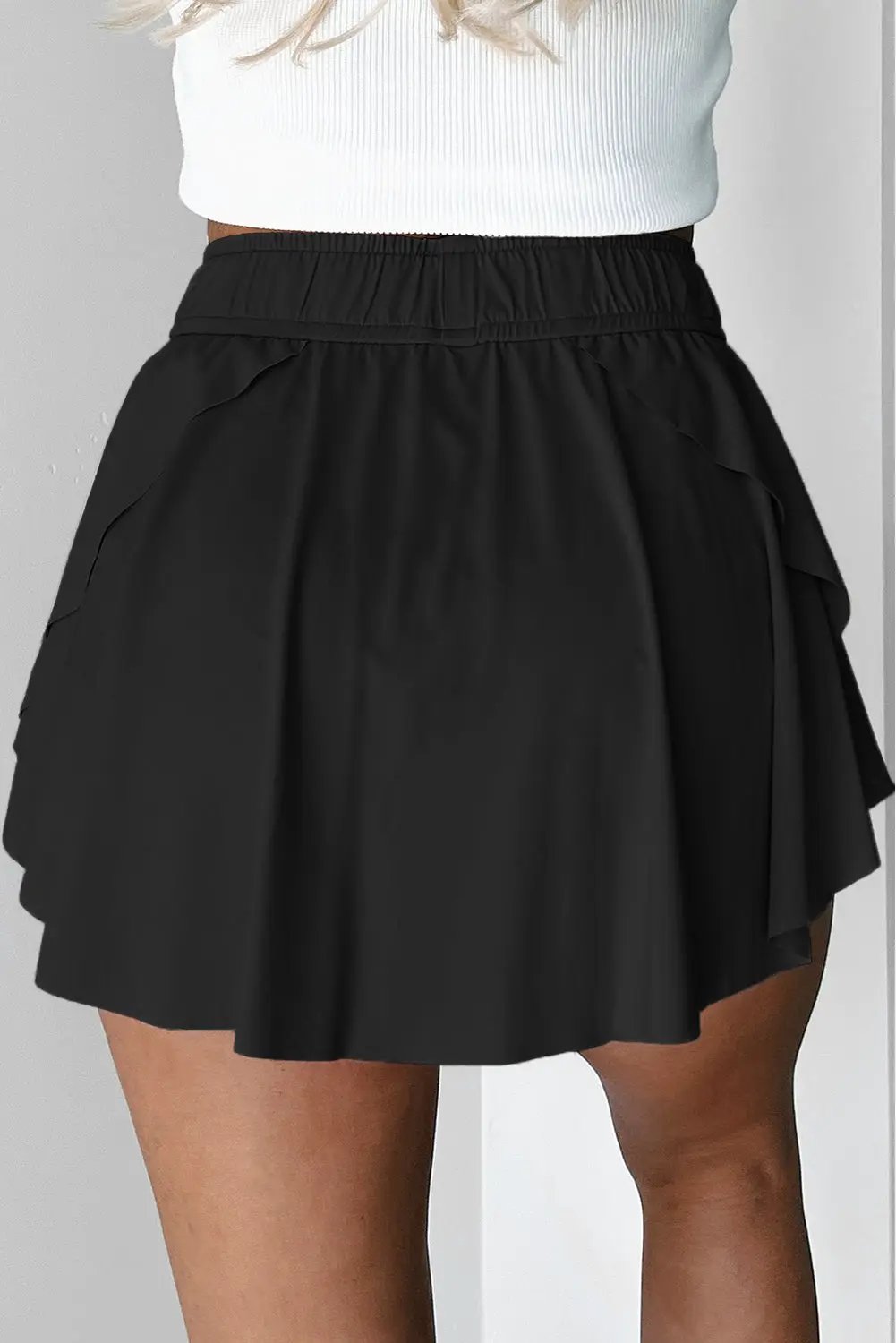 Grateful Threads Boutique Drawstring Elastic Waistband Lined Tennis Skort - Skorts