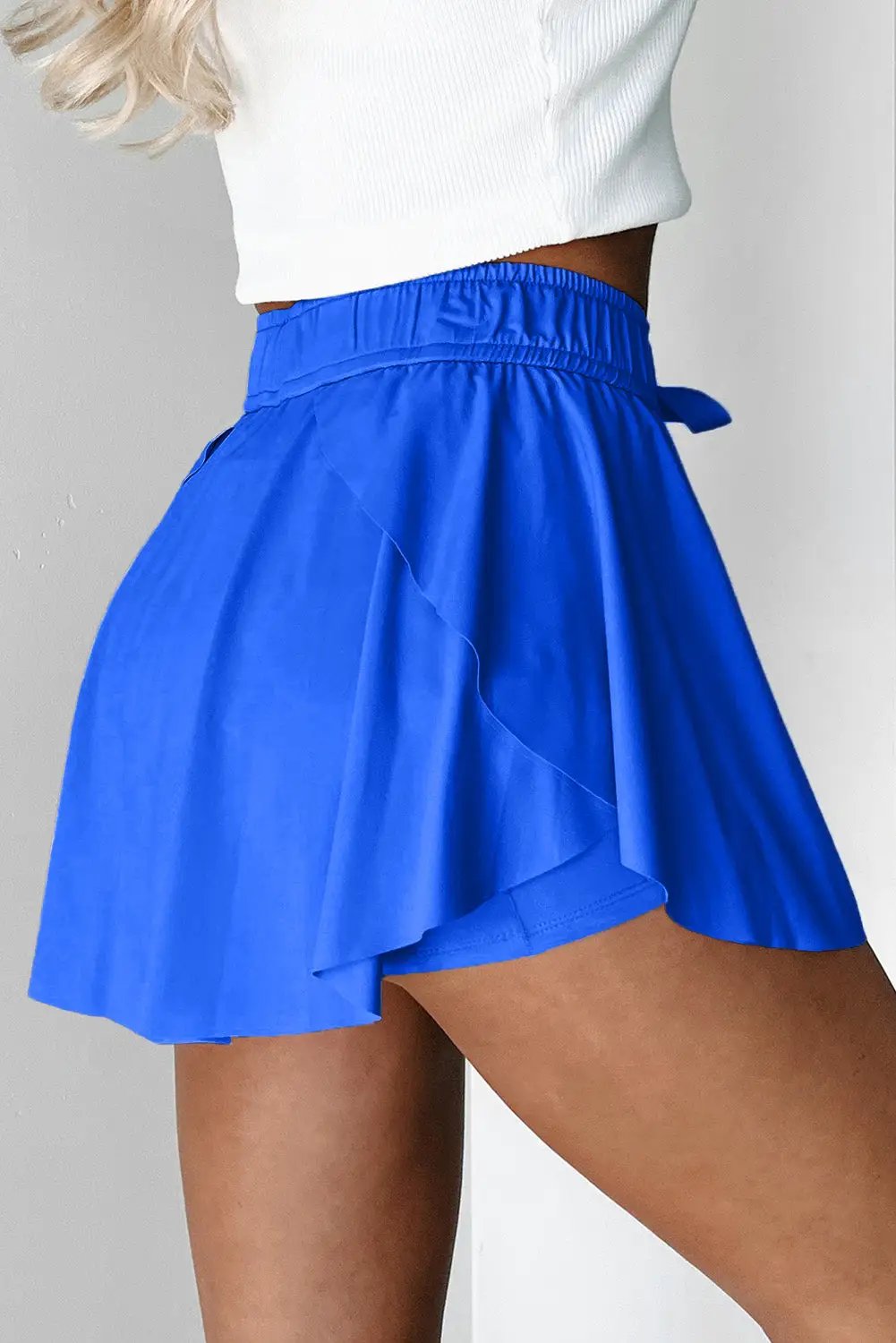 Grateful Threads Boutique Drawstring Elastic Waistband Lined Tennis Skort - Skorts
