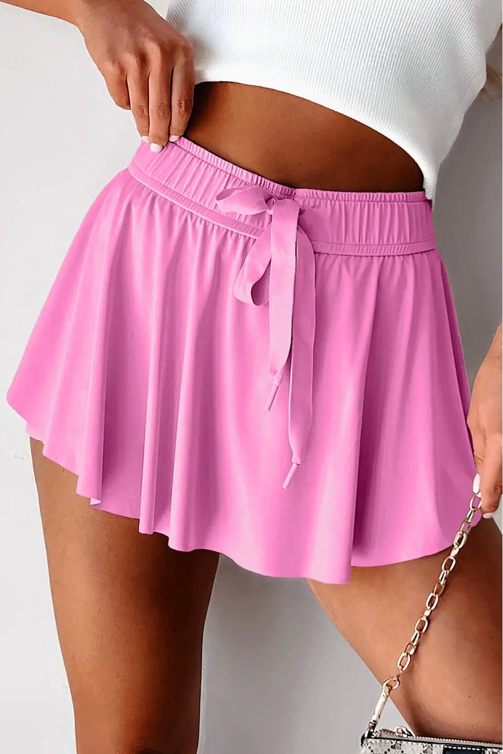 Grateful Threads Boutique Drawstring Elastic Waistband Lined Tennis Skort - Skorts