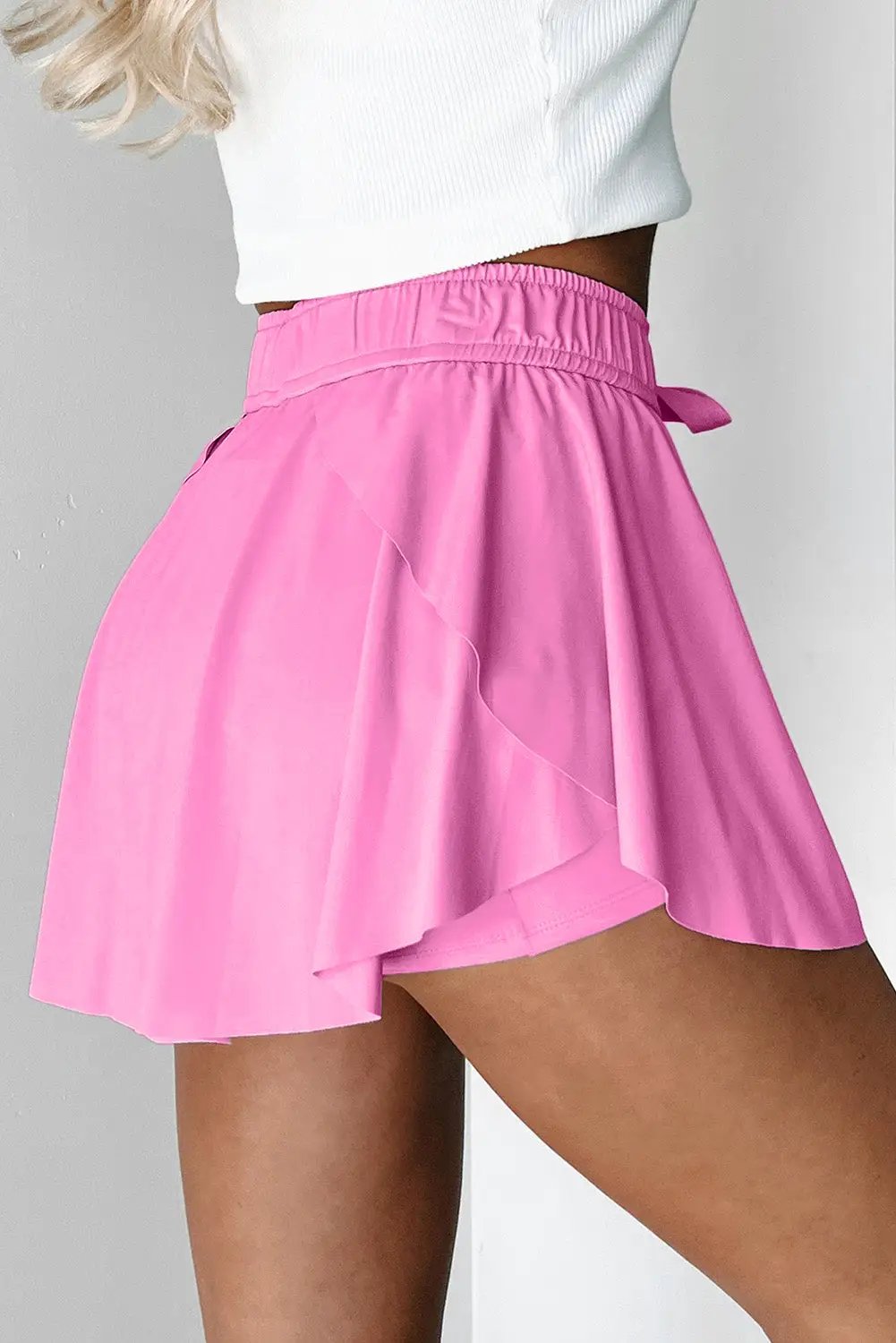 Grateful Threads Boutique Drawstring Elastic Waistband Lined Tennis Skort - Skorts