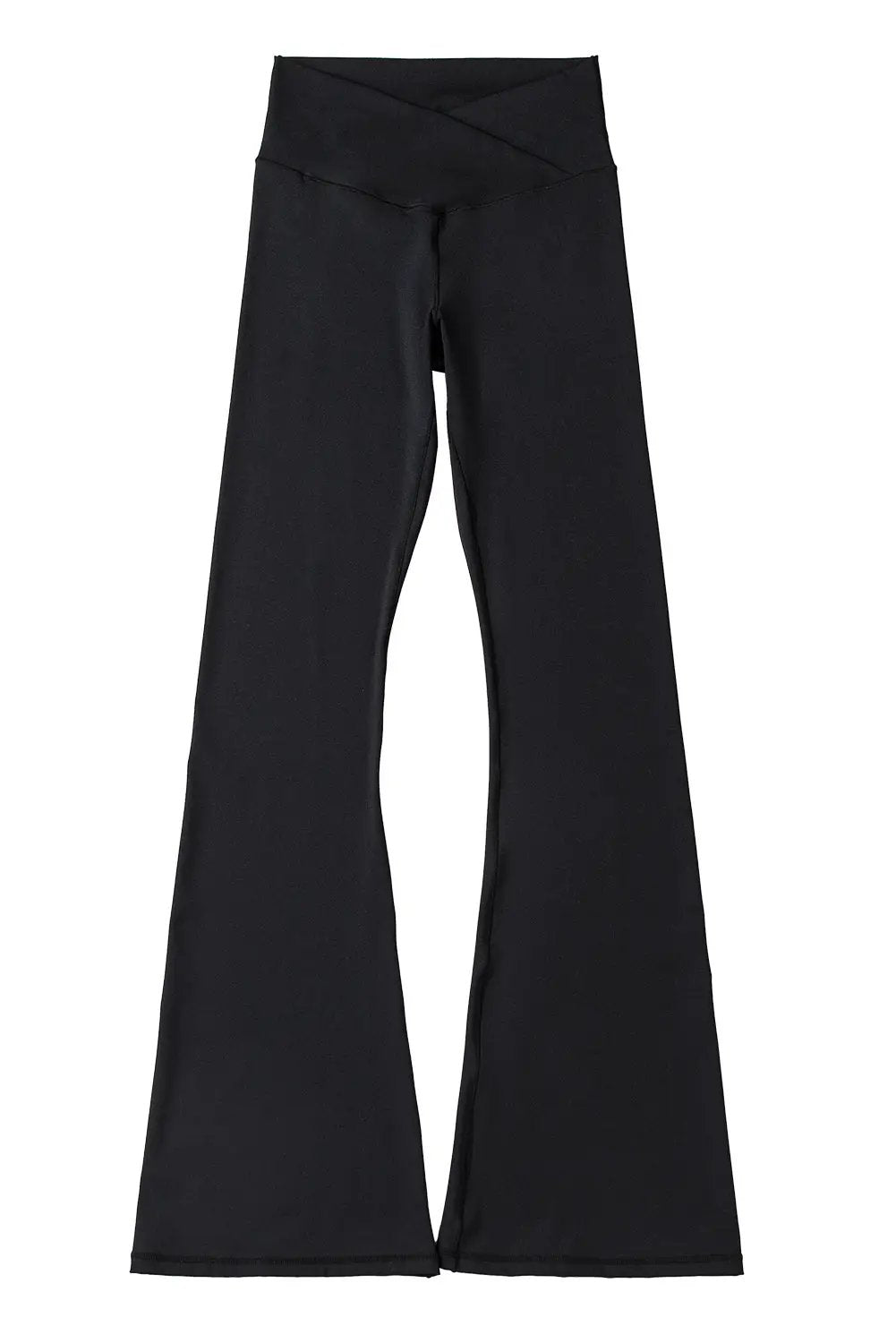 Grateful Threads Boutique Black V Shape High Waist Flared Leggings - Leggings