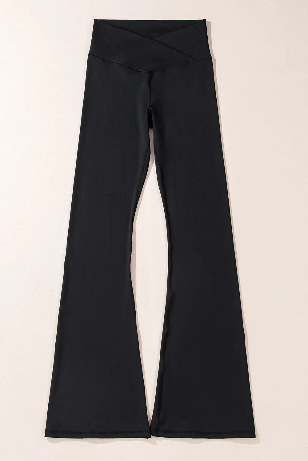 Grateful Threads Boutique Black V Shape High Waist Flared Leggings - Leggings