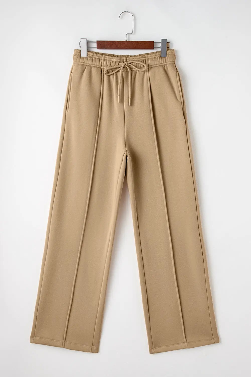Grateful Threads Boutique Canyon Comfort Wide Leg Drawstring Pants - Sweatpants Smoke Gray Exposed Seam Drawstring High Waist Wide Leg Pants
