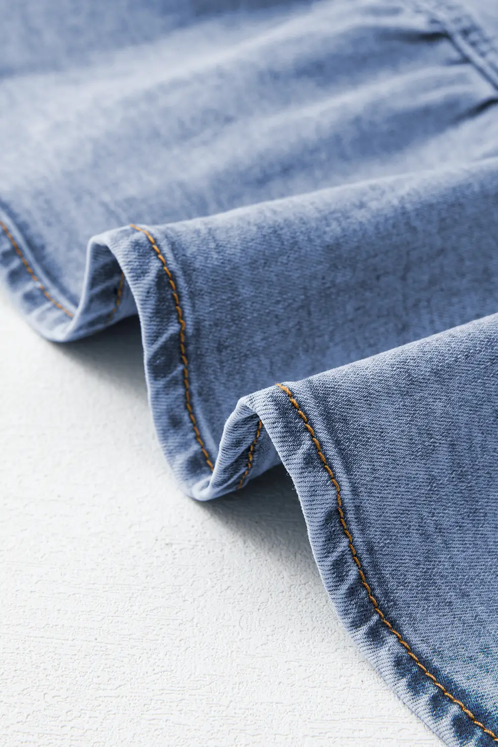 Grateful Threads Boutique Beau Blue Asymmetric Ruffle Overlay Denim Mini Skirt - Skirts Beau Blue Asymmetric Ruffle Overlay Denim Mini Skirt