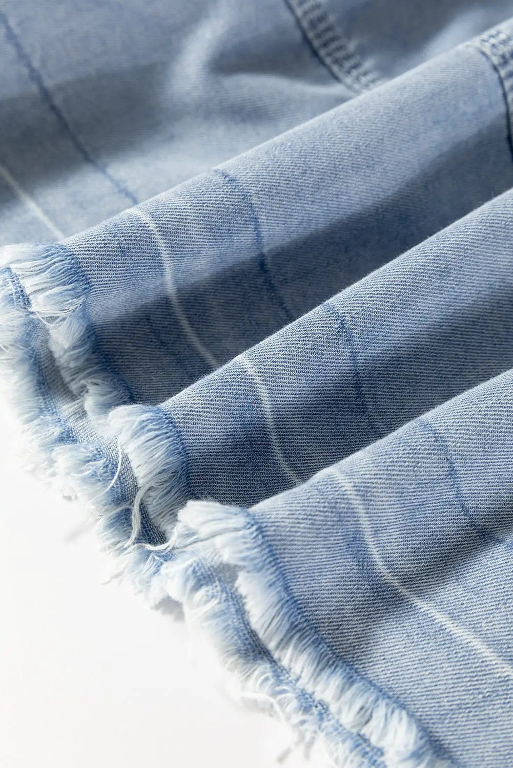 Grateful Threads Boutique Light Blue Wash V Neck Denim Top - Clothing Tops Light Blue Washed V Neck Denim Top