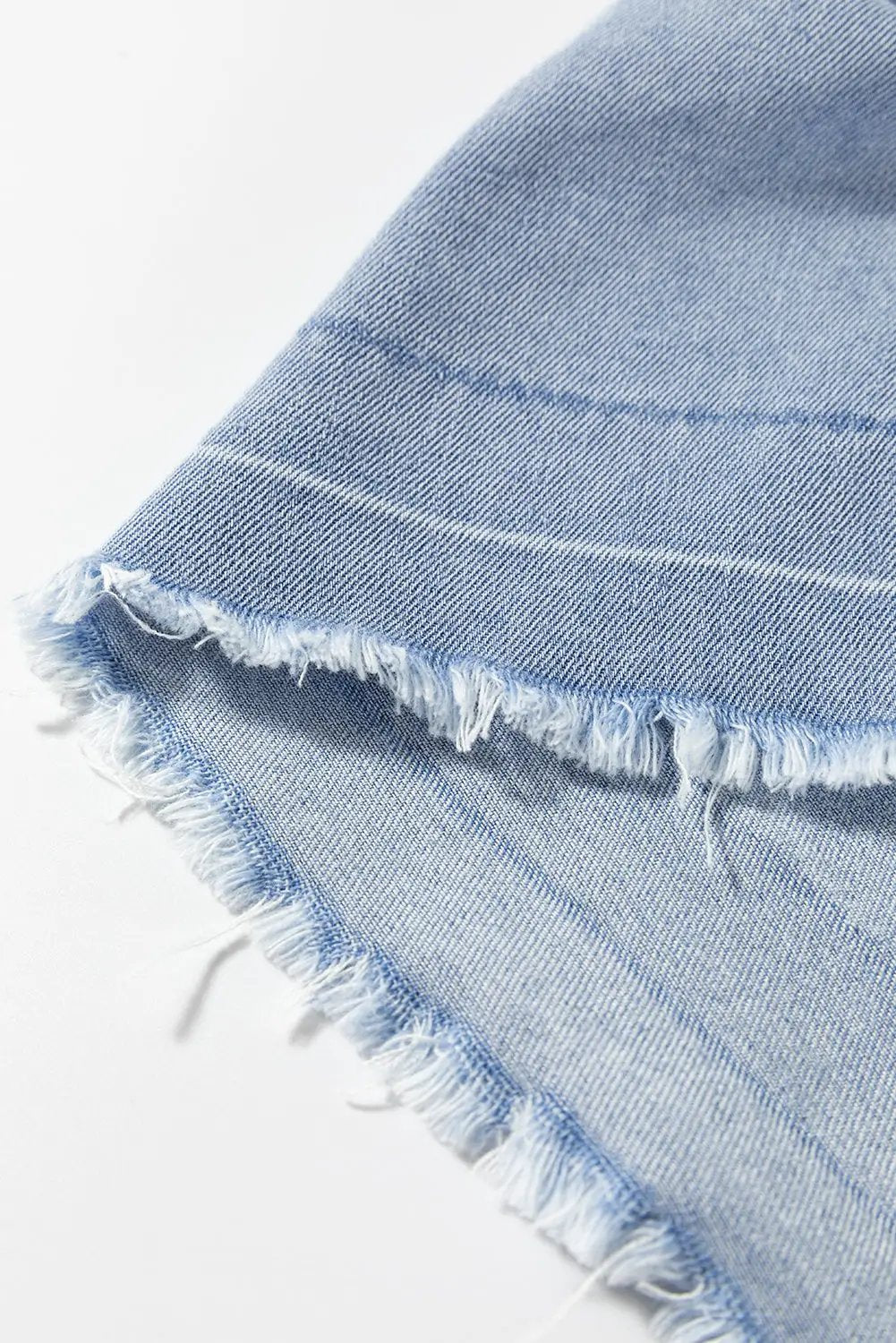 Grateful Threads Boutique Light Blue Wash V Neck Denim Top - Clothing Tops Light Blue Washed V Neck Denim Top