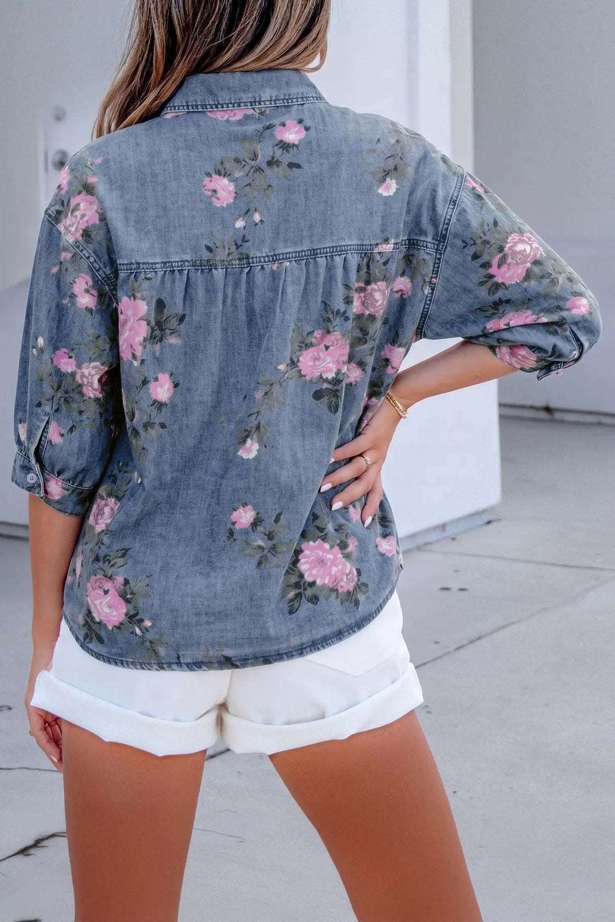 The Cleo Blouse - Blue — view 2