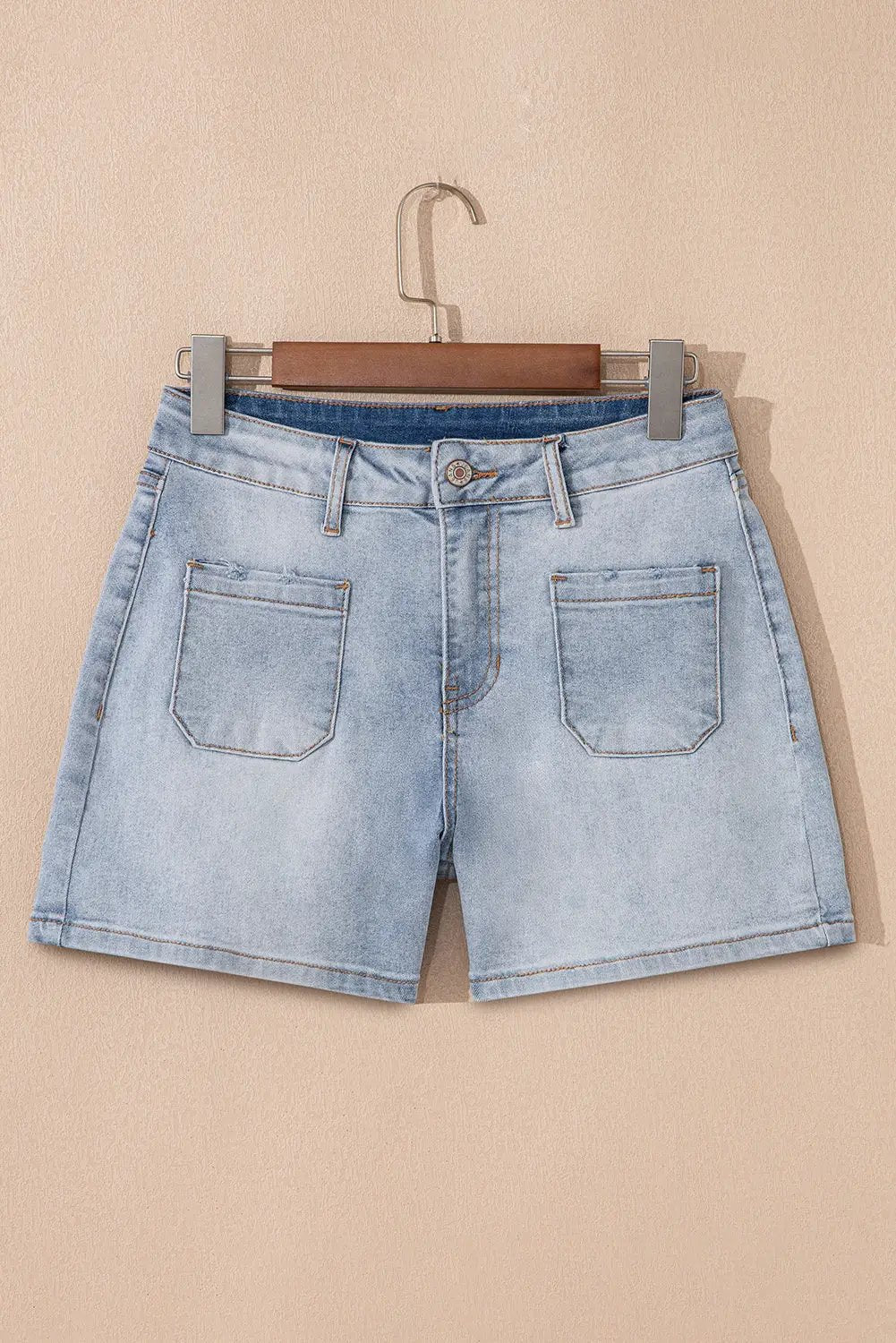 Grateful Threads Boutique Beau Blue Light Wash High Rise Denim Shorts - Denim Shorts Beau Blue Light Wash High Rise Denim Shorts