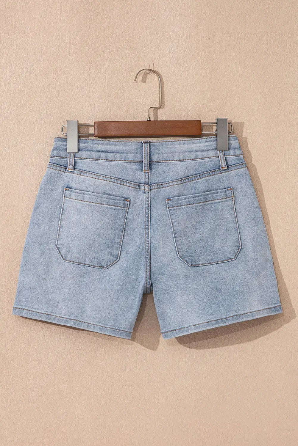 Grateful Threads Boutique Beau Blue Light Wash High Rise Denim Shorts - Denim Shorts Beau Blue Light Wash High Rise Denim Shorts