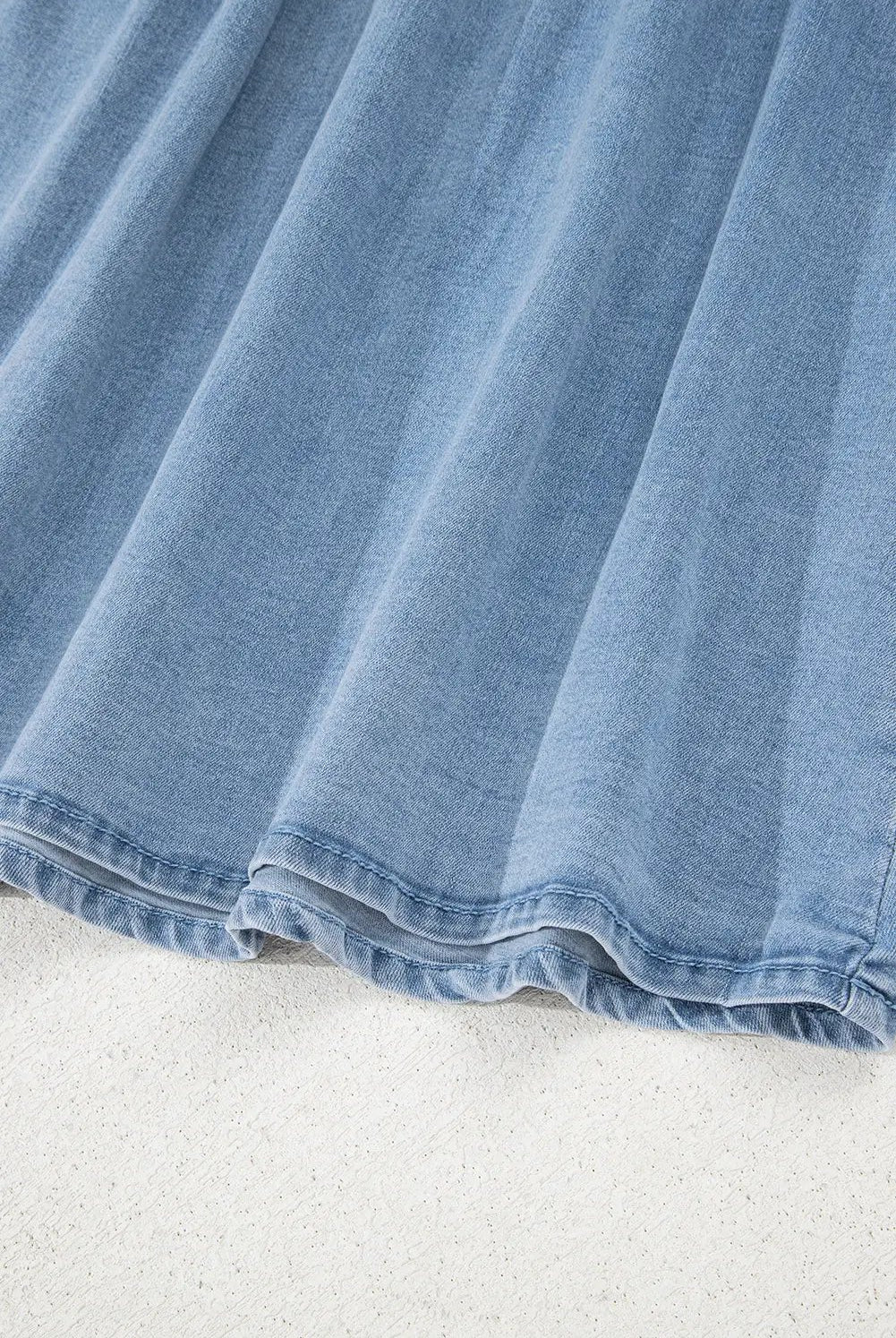 Grateful Threads Boutique Chambray Square Neck Bowknot A-line Sleeveless Denim Dress - Dresses Myosotis Square Neck Bowknot A-line Sleeveless Denim Dress