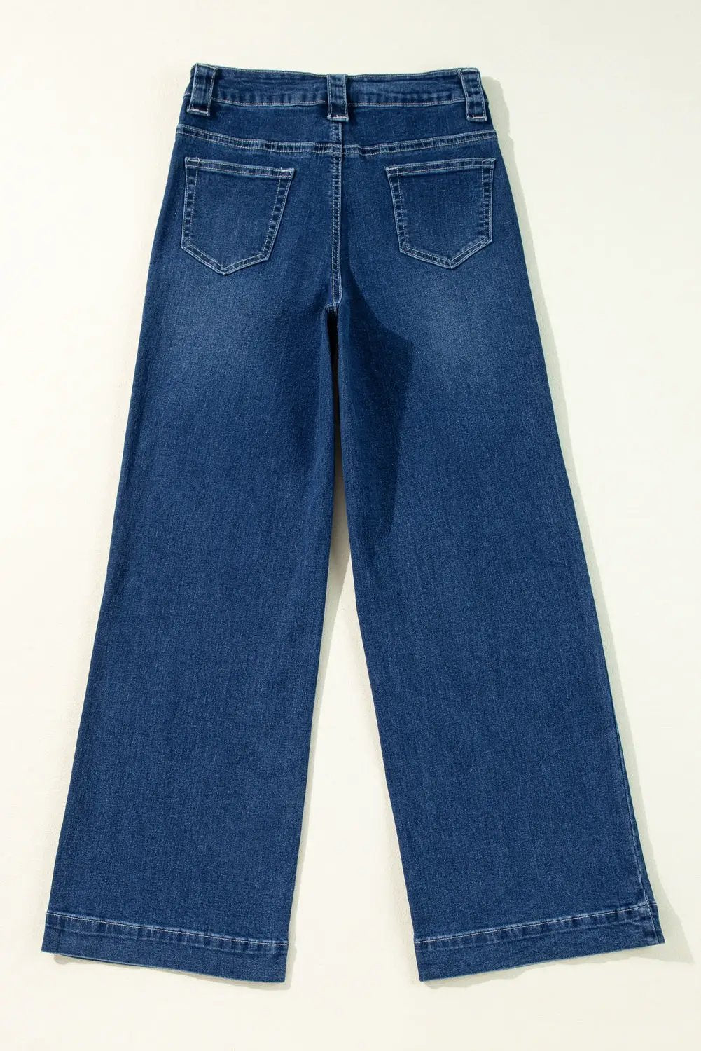 Grateful Threads Boutique Sail Blue Wide Leg Pocketed High Waist Jeans - Jeans Sail Blue Wide Leg Pocketed High Waist Jeans