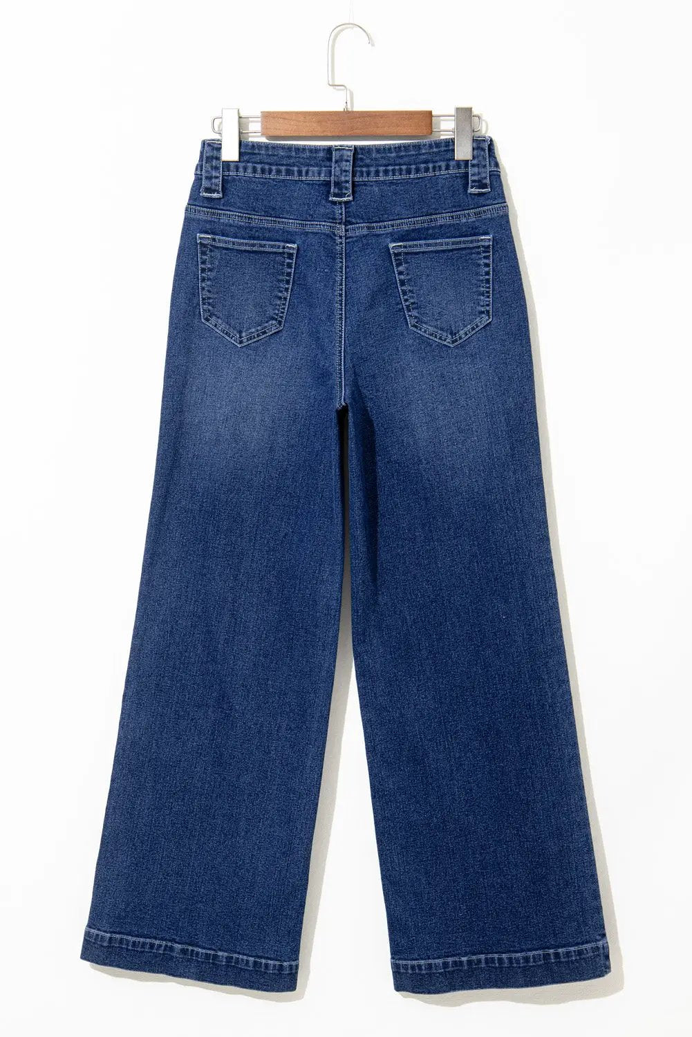 Grateful Threads Boutique Sail Blue Wide Leg Pocketed High Waist Jeans - Jeans Sail Blue Wide Leg Pocketed High Waist Jeans