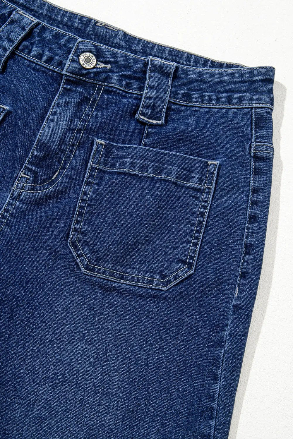 Grateful Threads Boutique Sail Blue Wide Leg Pocketed High Waist Jeans - Jeans Sail Blue Wide Leg Pocketed High Waist Jeans
