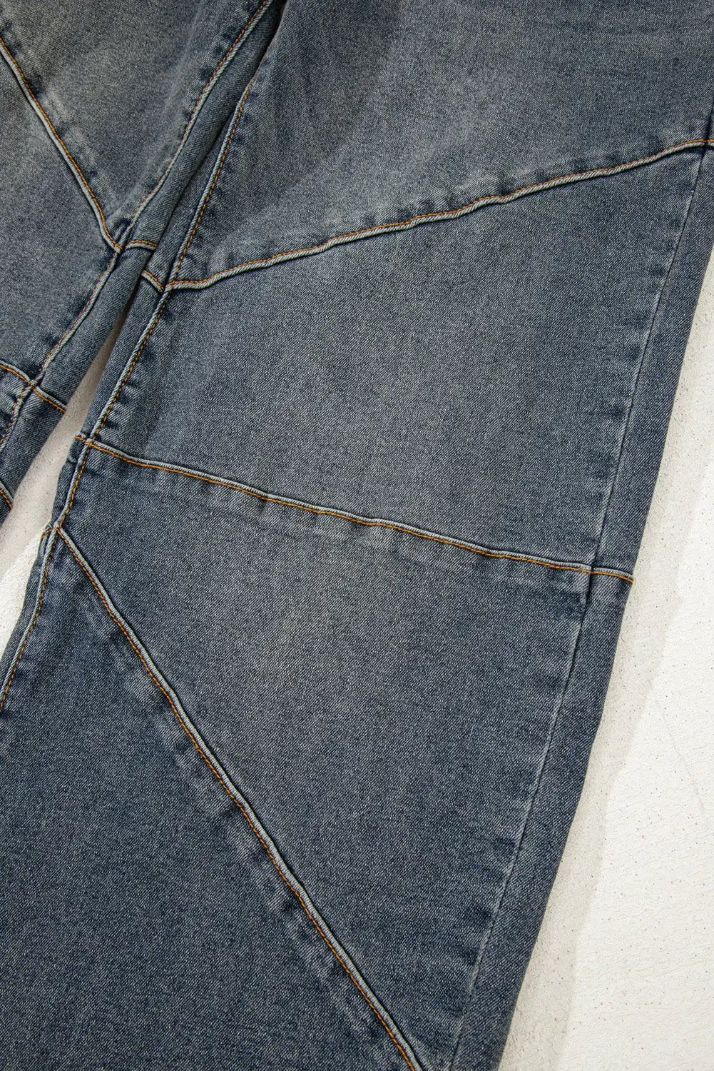 Grateful Threads Boutique Sail Blue Exposed Stitching Loose Straight High Waist Jeans - Jeans Sail Blue Exposed Stitching Loose Straight High Waist Jeans