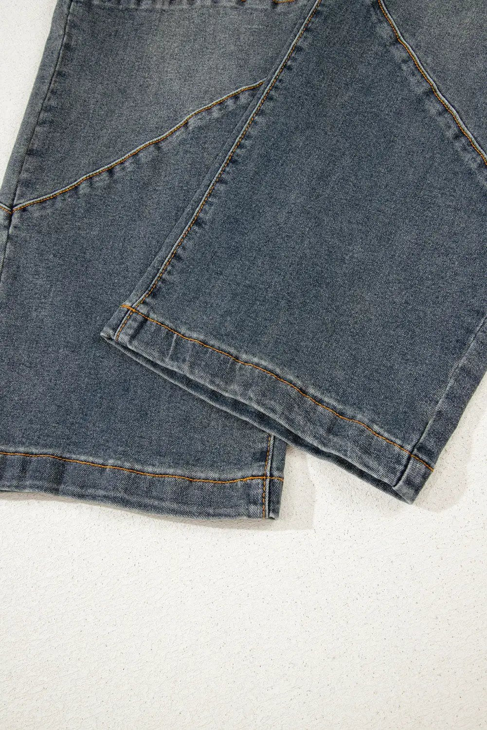 Grateful Threads Boutique Sail Blue Exposed Stitching Loose Straight High Waist Jeans - Jeans Sail Blue Exposed Stitching Loose Straight High Waist Jeans