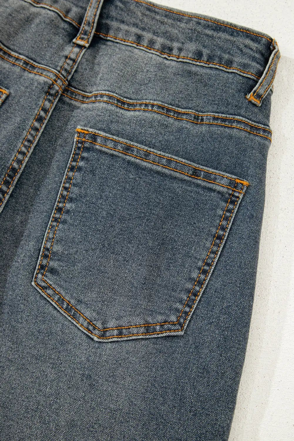 Grateful Threads Boutique Sail Blue Exposed Stitching Loose Straight High Waist Jeans - Jeans Sail Blue Exposed Stitching Loose Straight High Waist Jeans