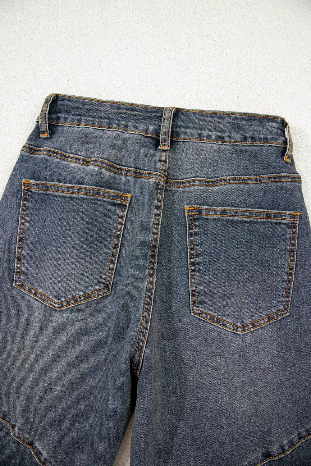 Grateful Threads Boutique Sail Blue Exposed Stitching Loose Straight High Waist Jeans - Jeans Sail Blue Exposed Stitching Loose Straight High Waist Jeans