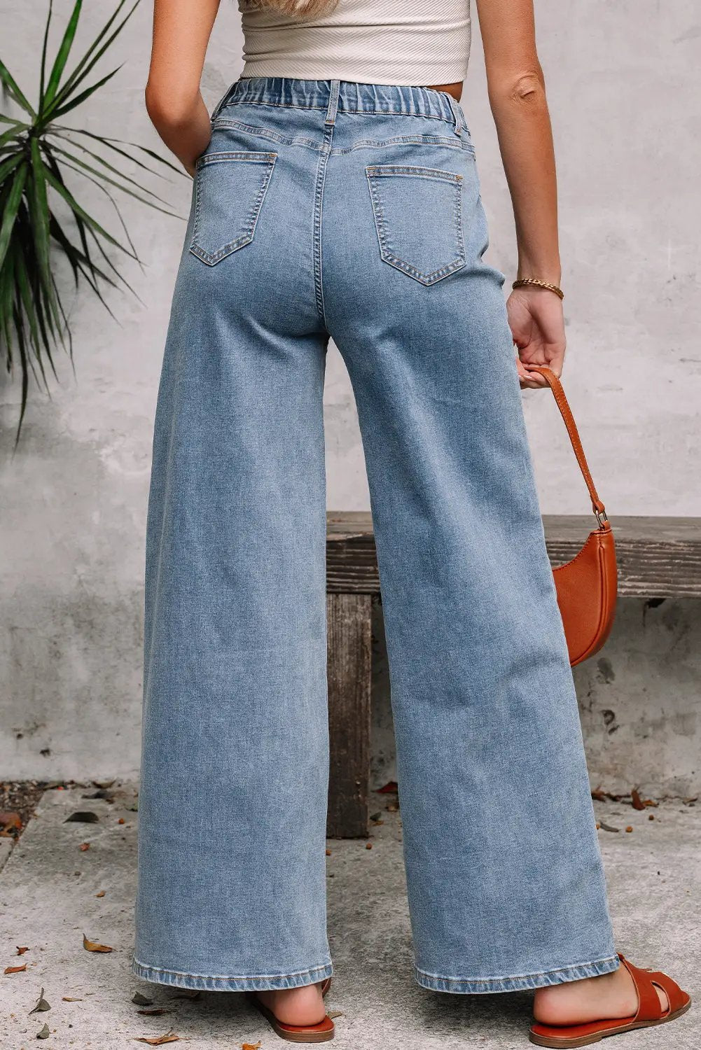 Grateful Threads Boutique Dusk Blue Medium Wash Super Wide Leg Denim Pants - Jeans Dusk Blue Medium Wash Super Wide Leg Denim Pants