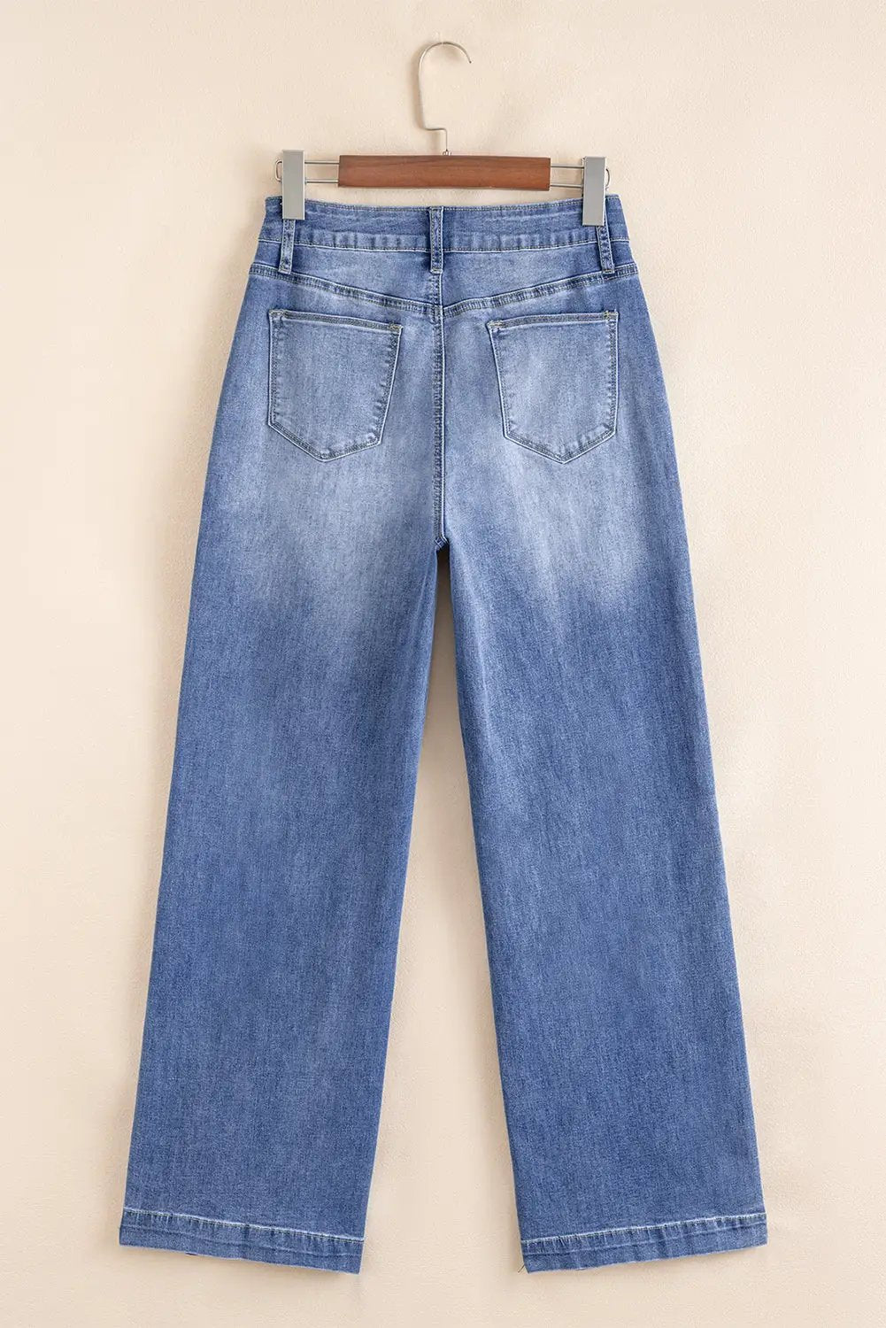 Grateful Threads Boutique Beau Blue Tailored Center Seam Detail Straight Loose High Rise Jeans - Jeans Beau Blue Tailored Center Seam Detail Straight Loose High Rise Jeans