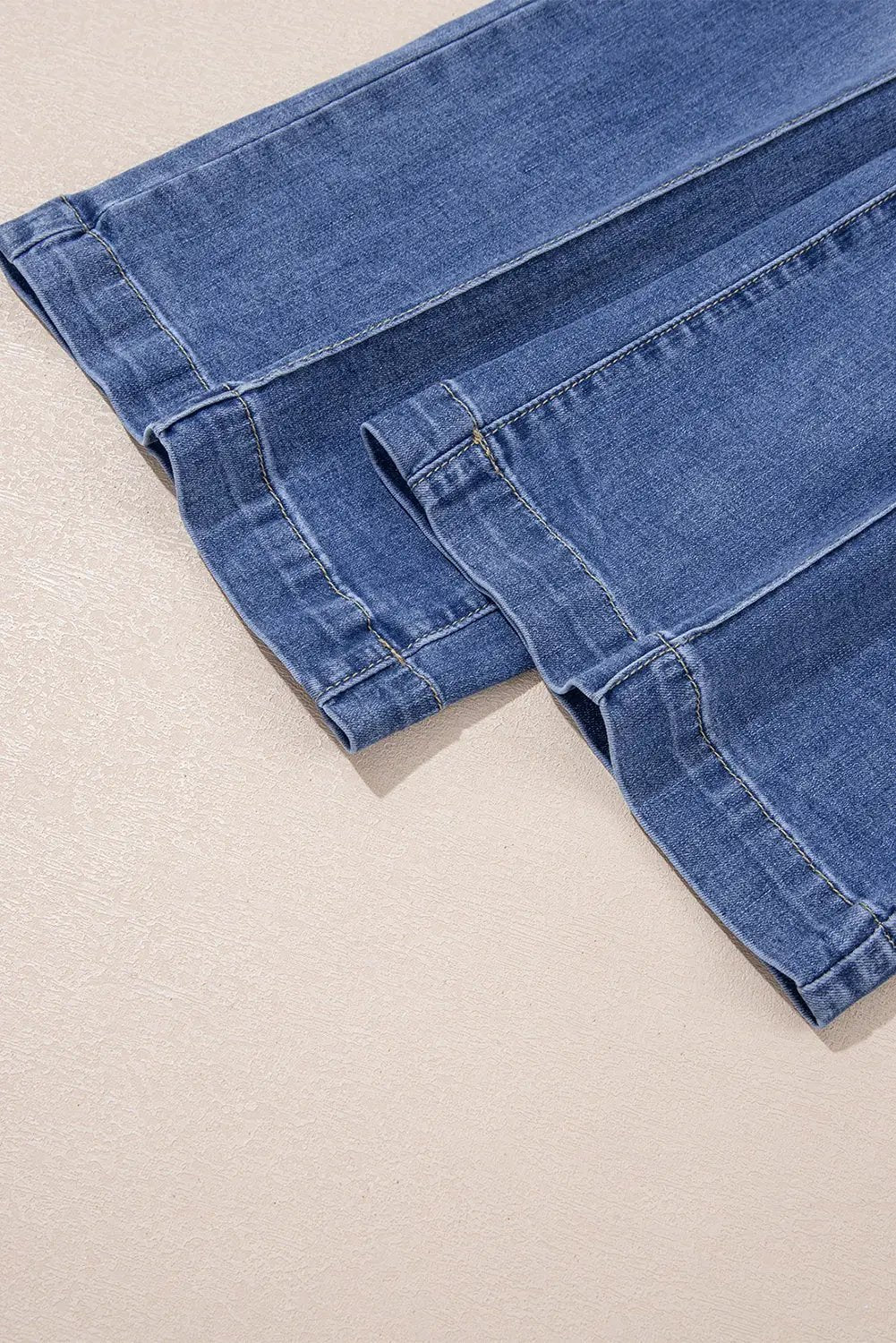 Grateful Threads Boutique Beau Blue Tailored Center Seam Detail Straight Loose High Rise Jeans - Jeans Beau Blue Tailored Center Seam Detail Straight Loose High Rise Jeans