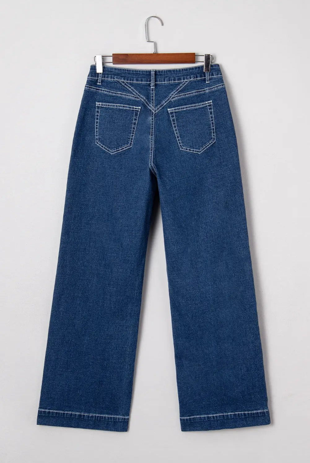 Grateful Threads Boutique Sail Blue Stitched Waist Detail Loose Cuffed Jeans - Jeans Sail Blue Stitched Waist Detail Loose Cuffed Jeans