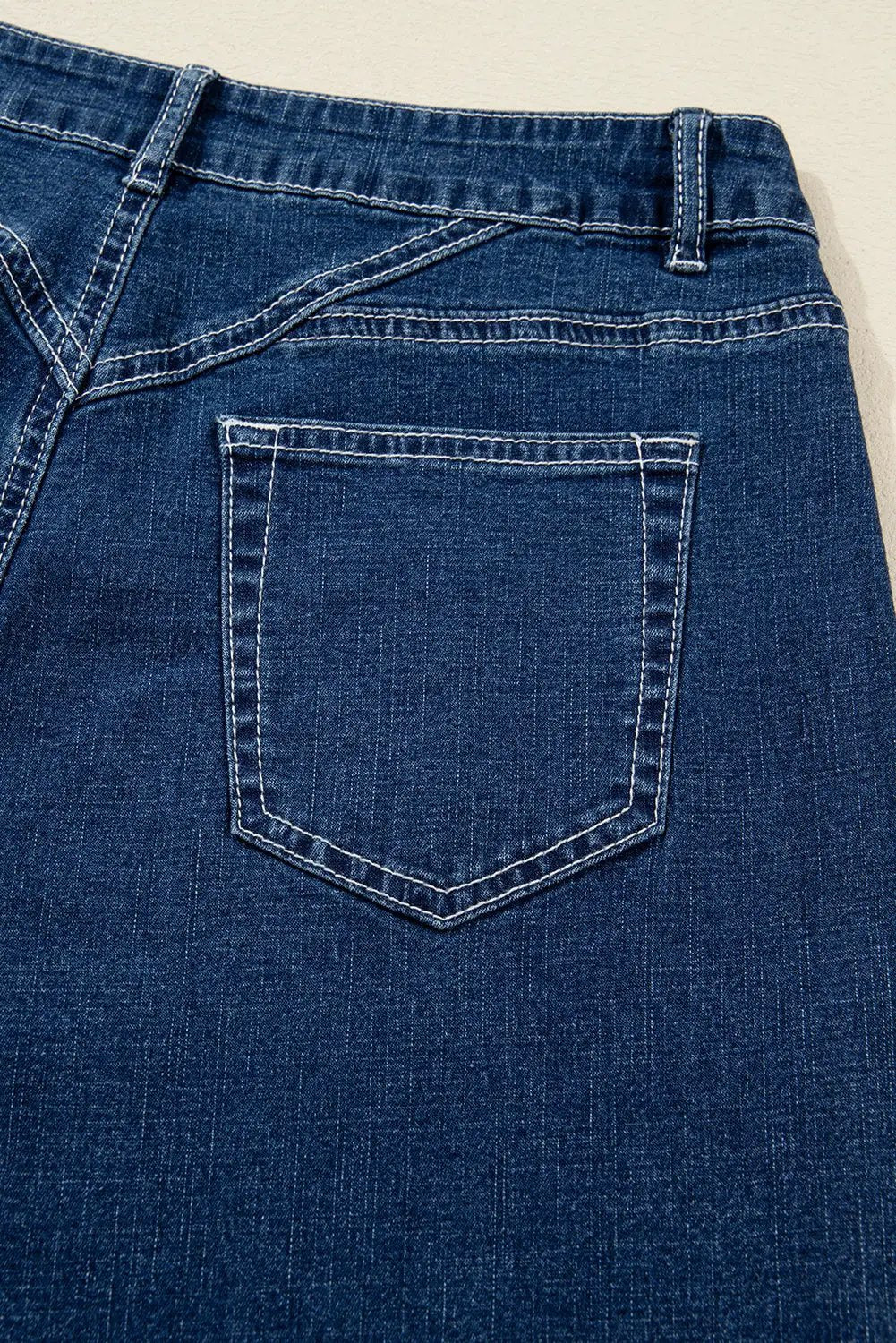 Grateful Threads Boutique Sail Blue Stitched Waist Detail Loose Cuffed Jeans - Jeans Sail Blue Stitched Waist Detail Loose Cuffed Jeans