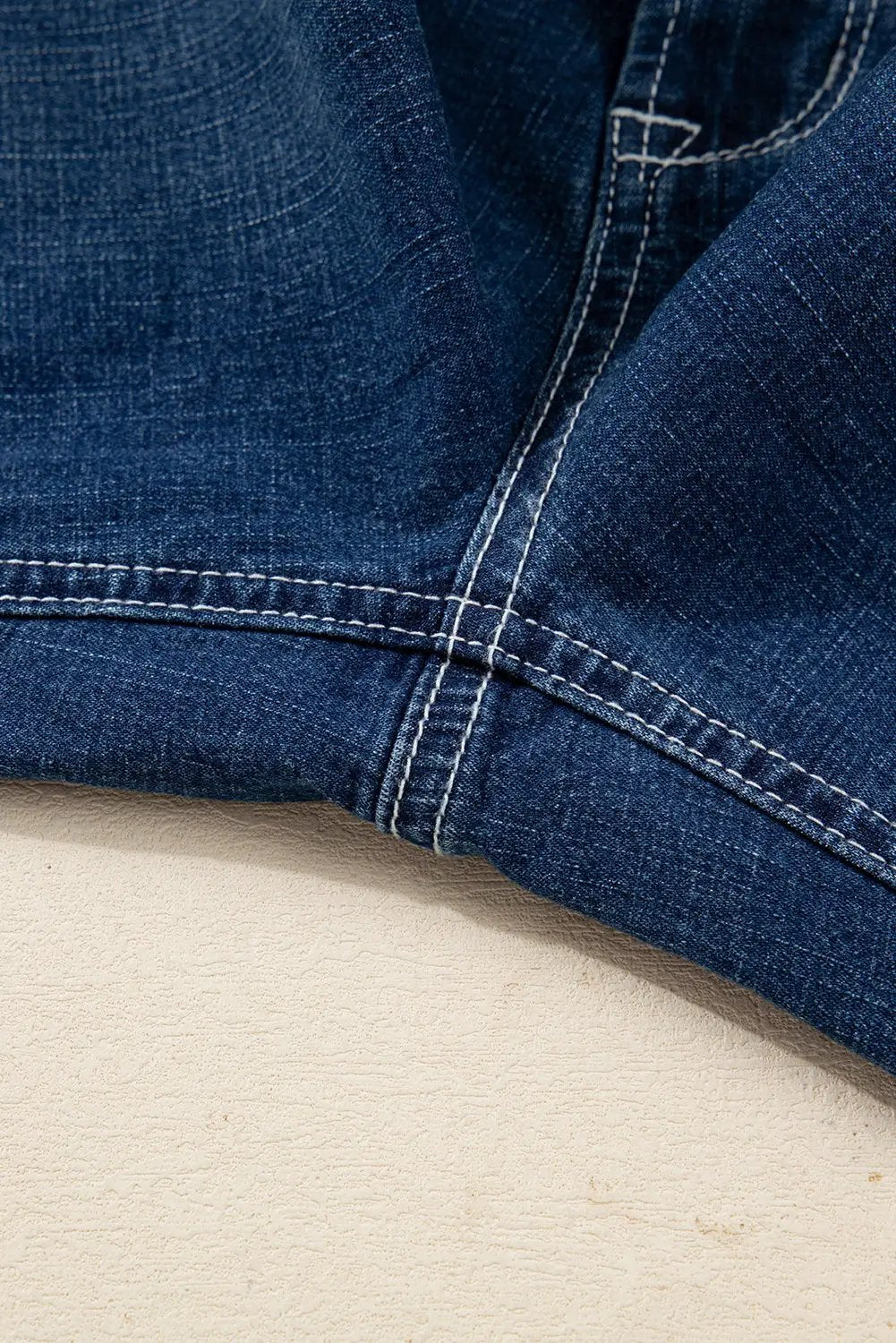 Grateful Threads Boutique Sail Blue Stitched Waist Detail Loose Cuffed Jeans - Jeans Sail Blue Stitched Waist Detail Loose Cuffed Jeans