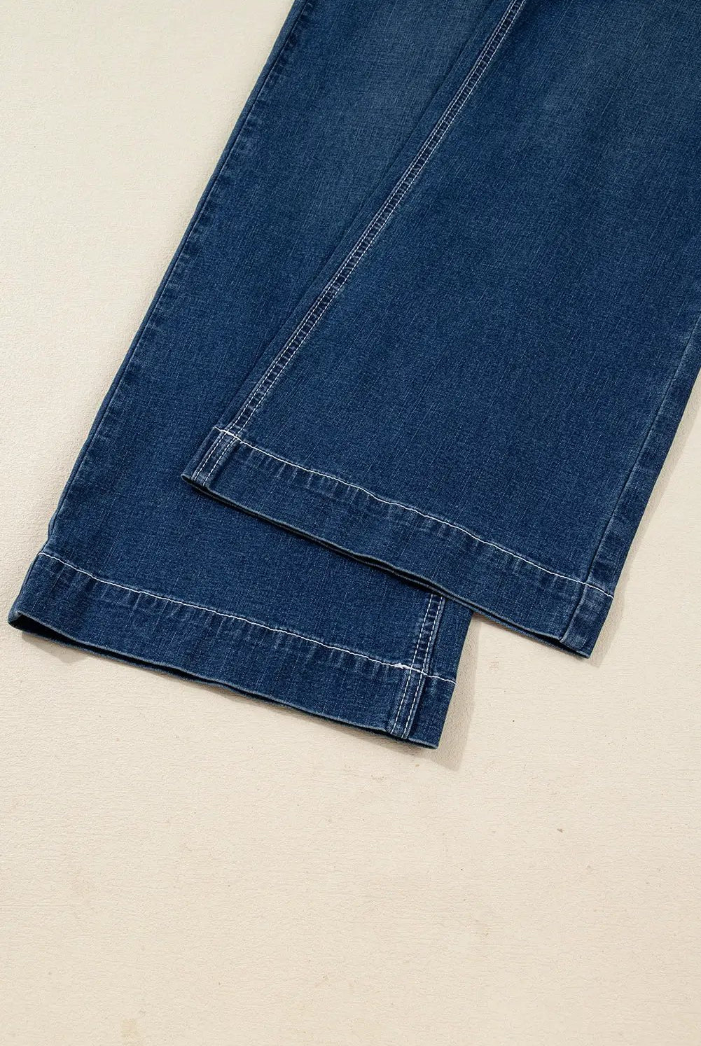 Grateful Threads Boutique Sail Blue Stitched Waist Detail Loose Cuffed Jeans - Jeans Sail Blue Stitched Waist Detail Loose Cuffed Jeans