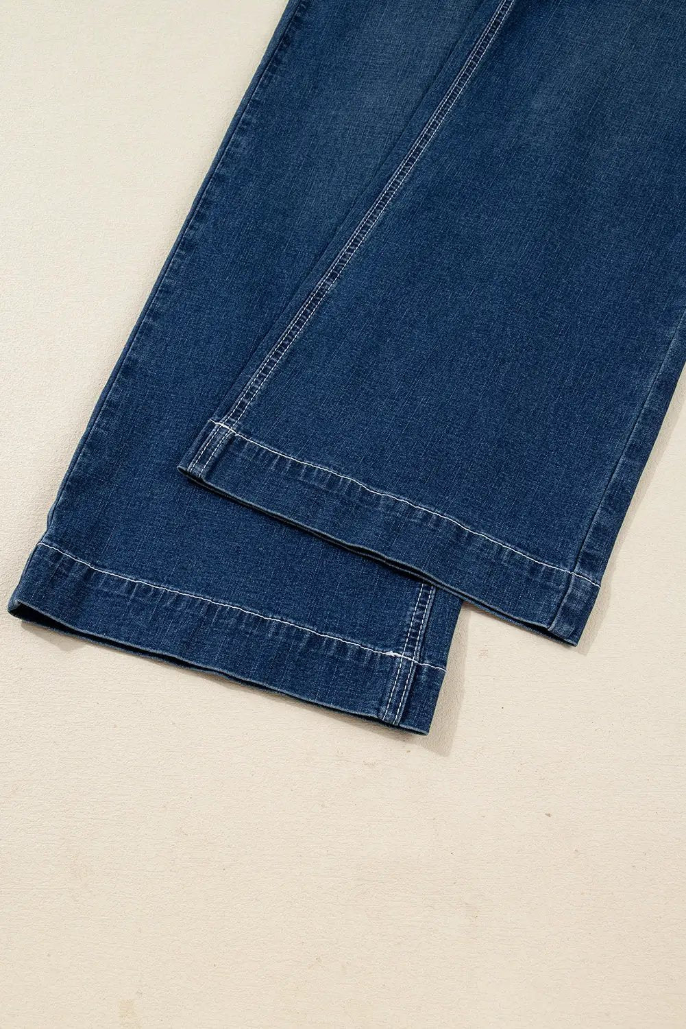Grateful Threads Boutique Sail Blue Stitched Waist Detail Loose Cuffed Jeans - Jeans Sail Blue Stitched Waist Detail Loose Cuffed Jeans
