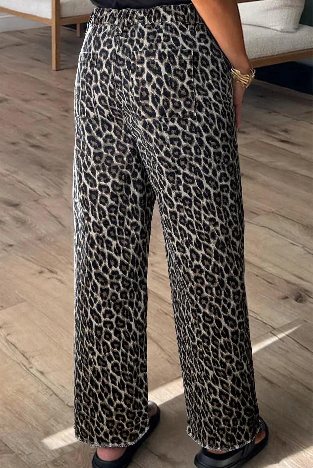 Grateful Threads Boutique Yellow Leopard Straight Leg Jeans - Jeans Yellow Leopard Straight Leg Jeans